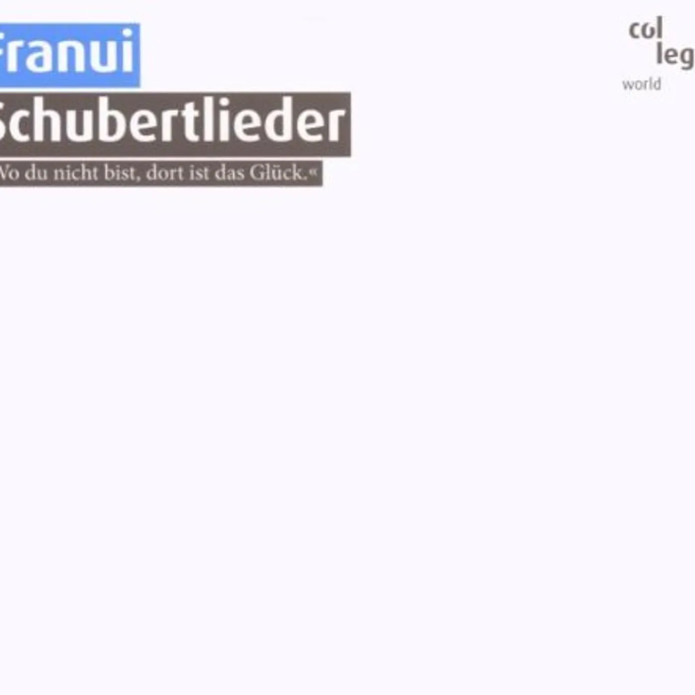 FRANUI: SCHUBERTLIEDER CD