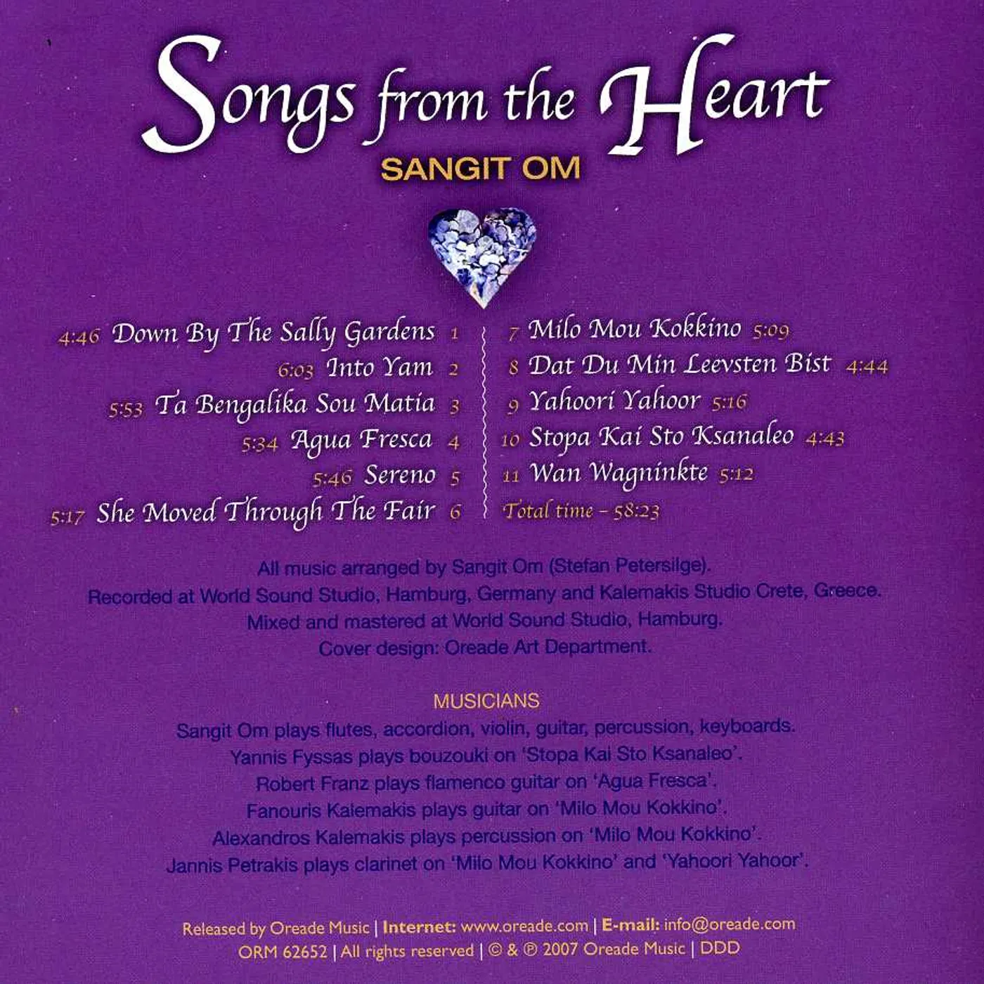 Sangit Om SONGS FROM THE HEART CD