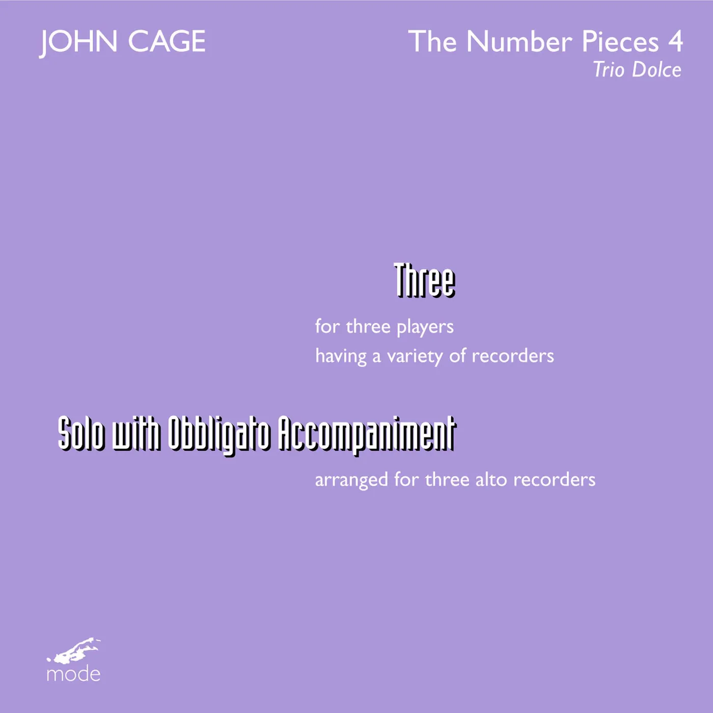 John Cage THREE SOLO FOR THREE VOICES CD