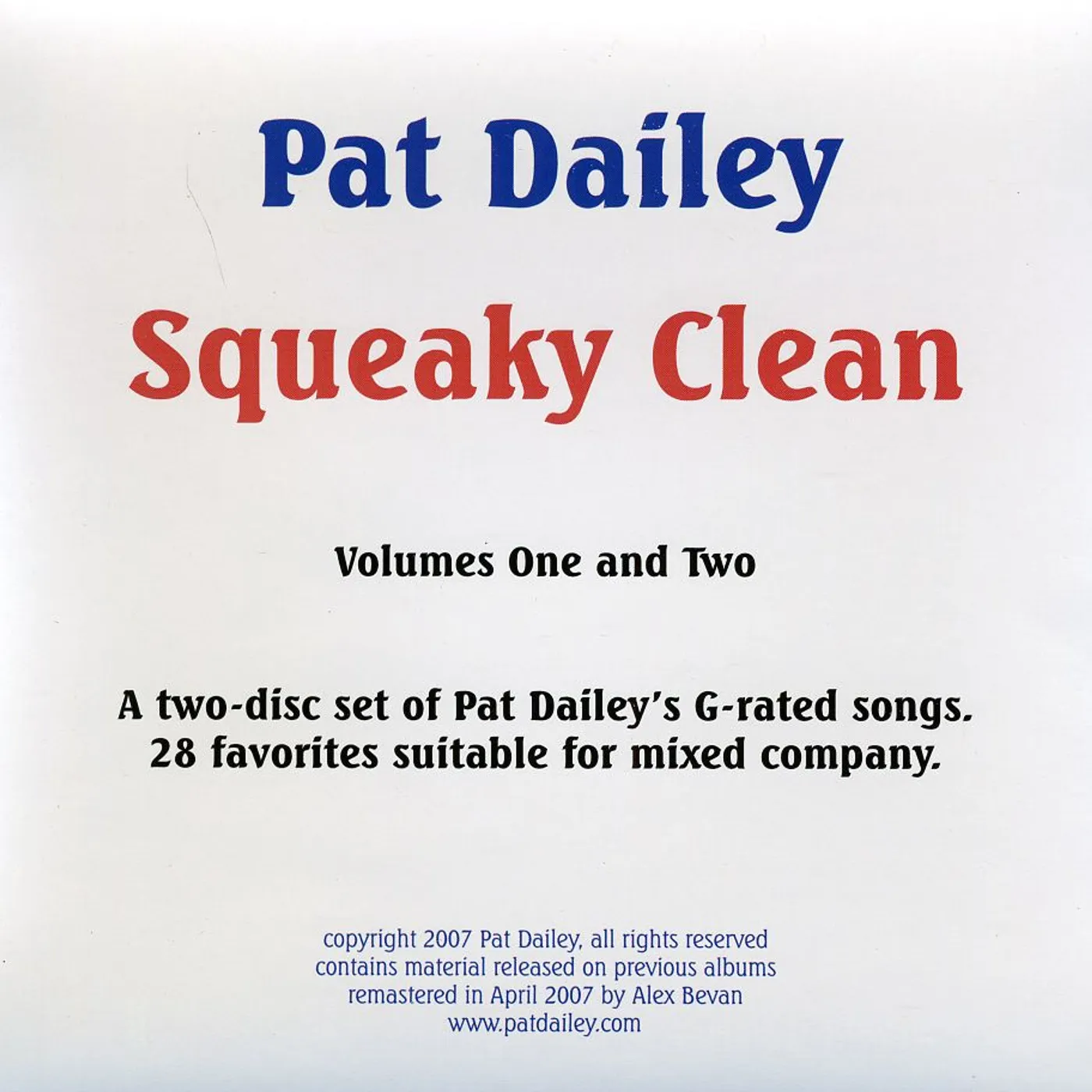Pat Dailey SQUEAKY CLEAN CD