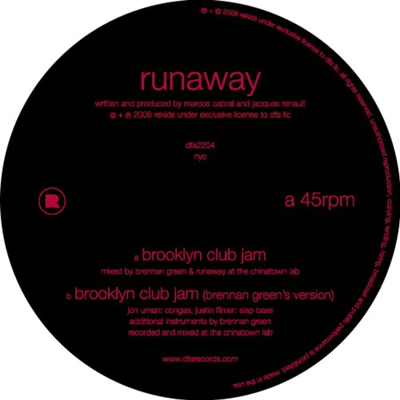 Runaway Brooklyn Club Jam Vinyl Record