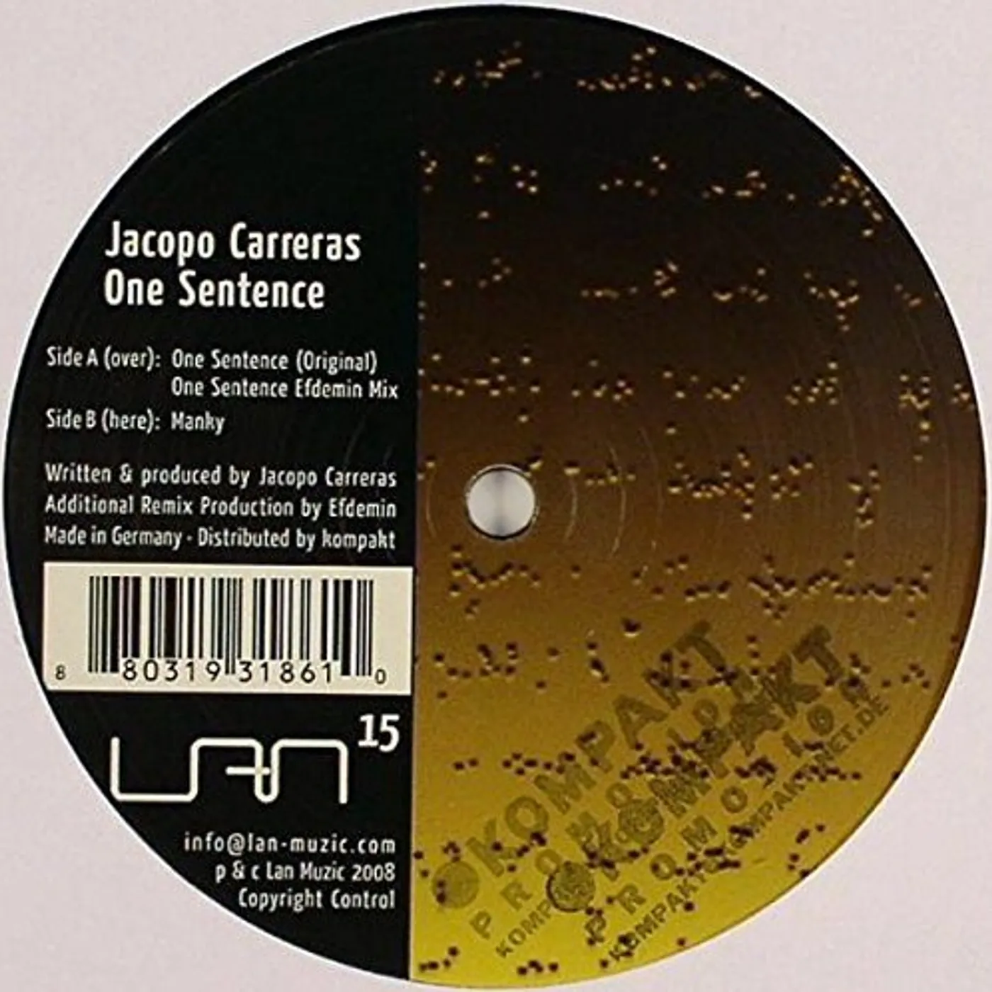 Jacopo Carreras ONE SENTENCE Vinyl Record
