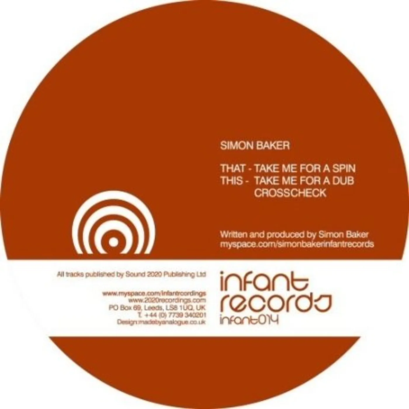 Simon Baker TAKE YOU FOR A SPIN Vinyl Record