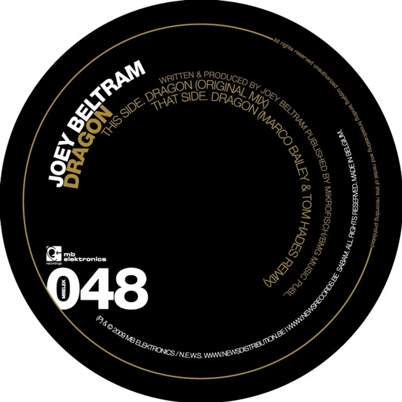 Joey Beltram DRAGON (EP) Vinyl Record