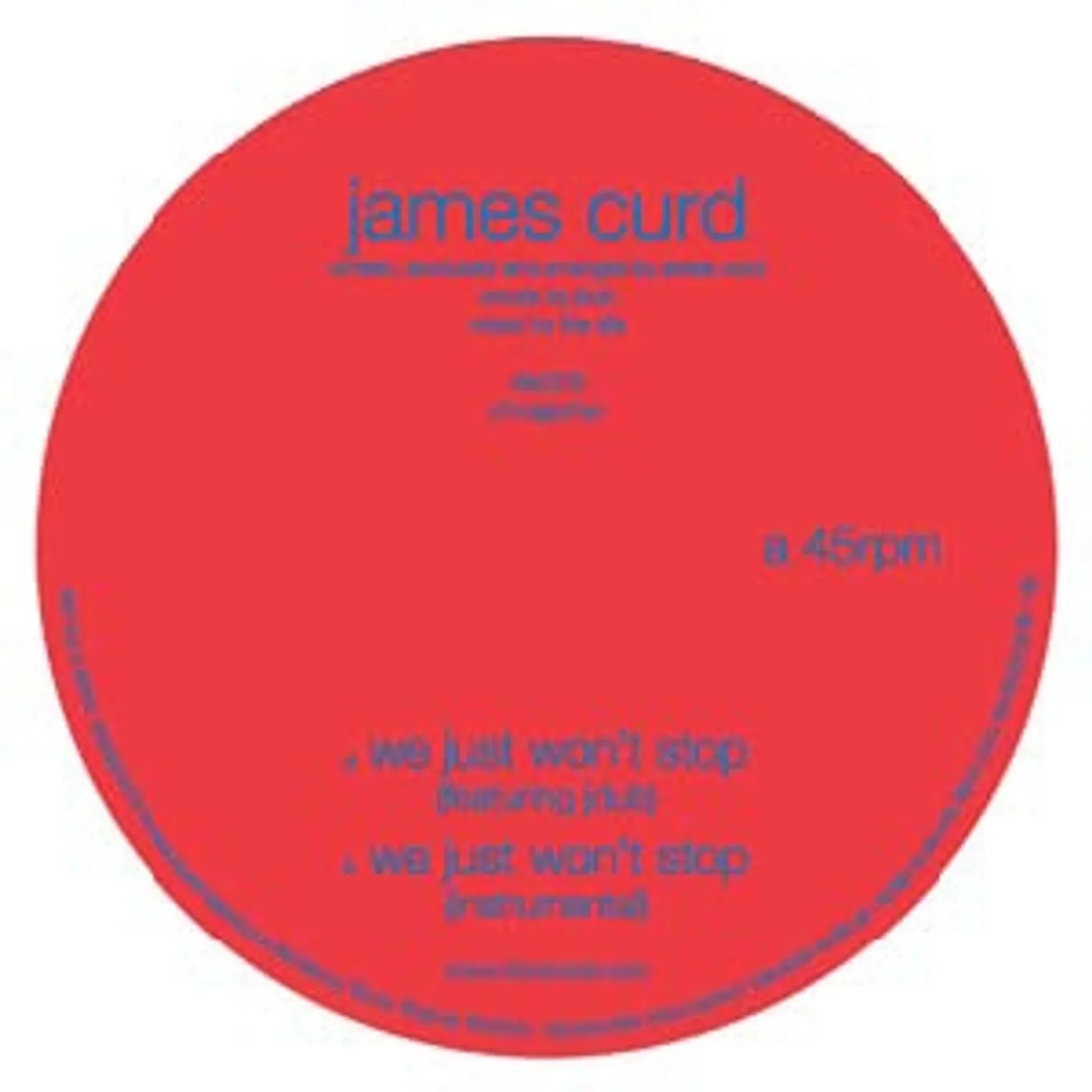James Curd We Just Won't Stop Vinyl Record