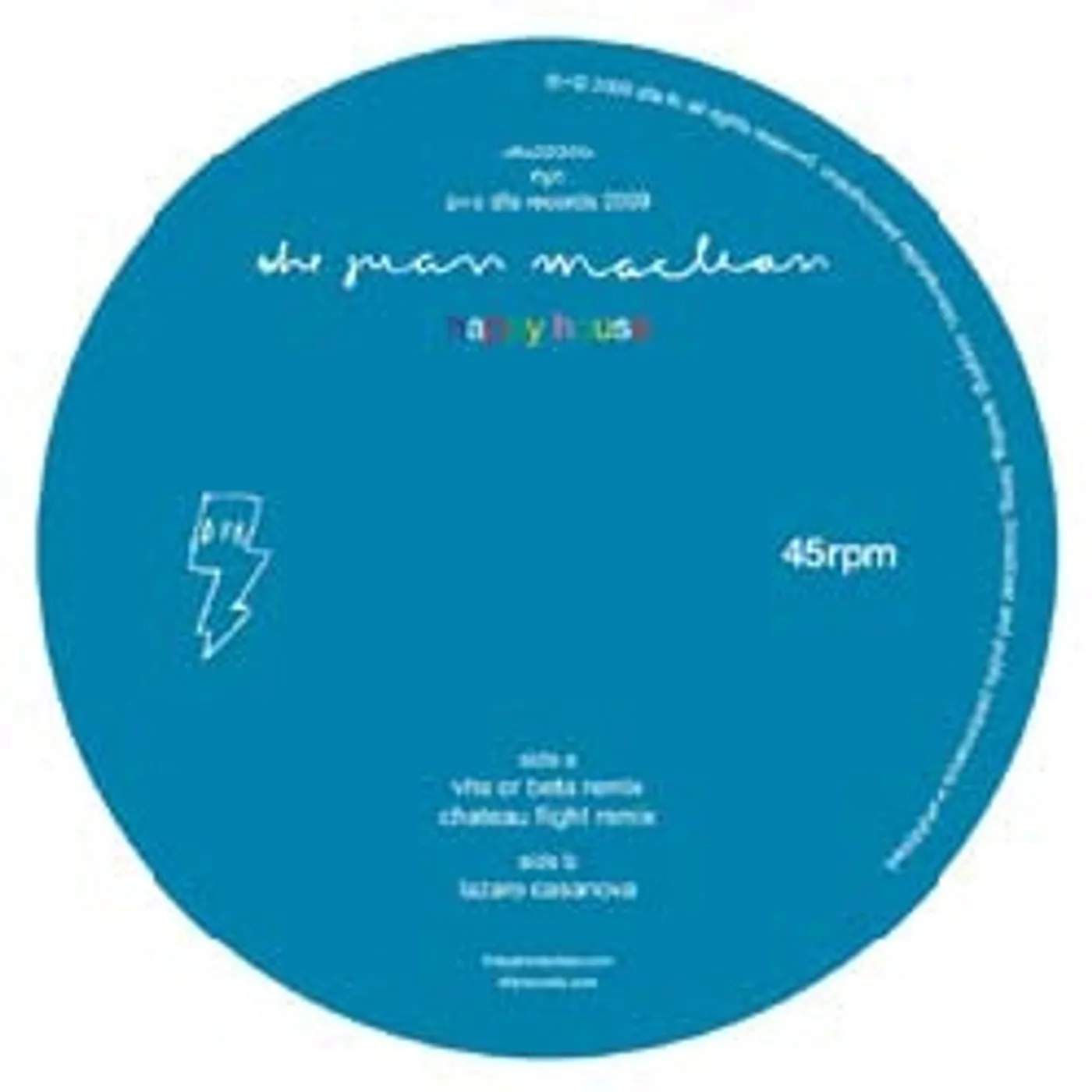 The Juan McLean HAPPY HOUSE (VHS OR BETA REMIX) Vinyl Record