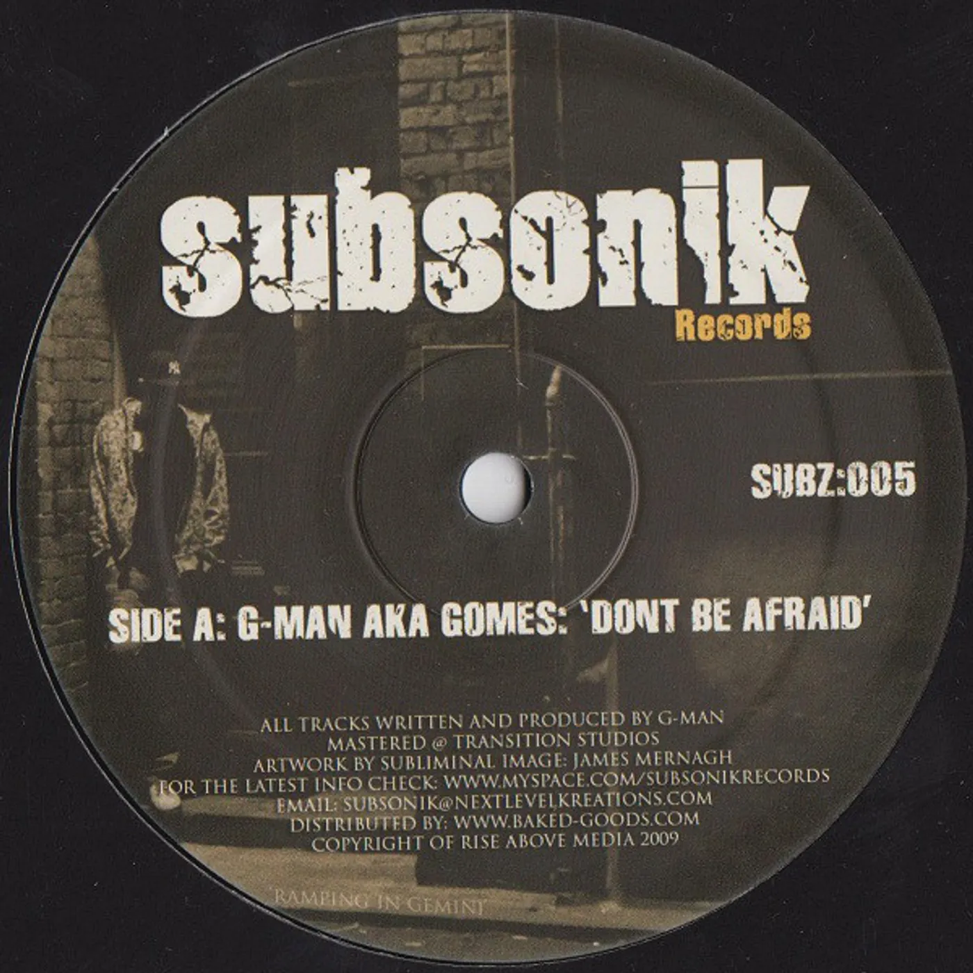 G-Man Aka Gomes Don't Be Afraid / Night Of The Death Vinyl Record