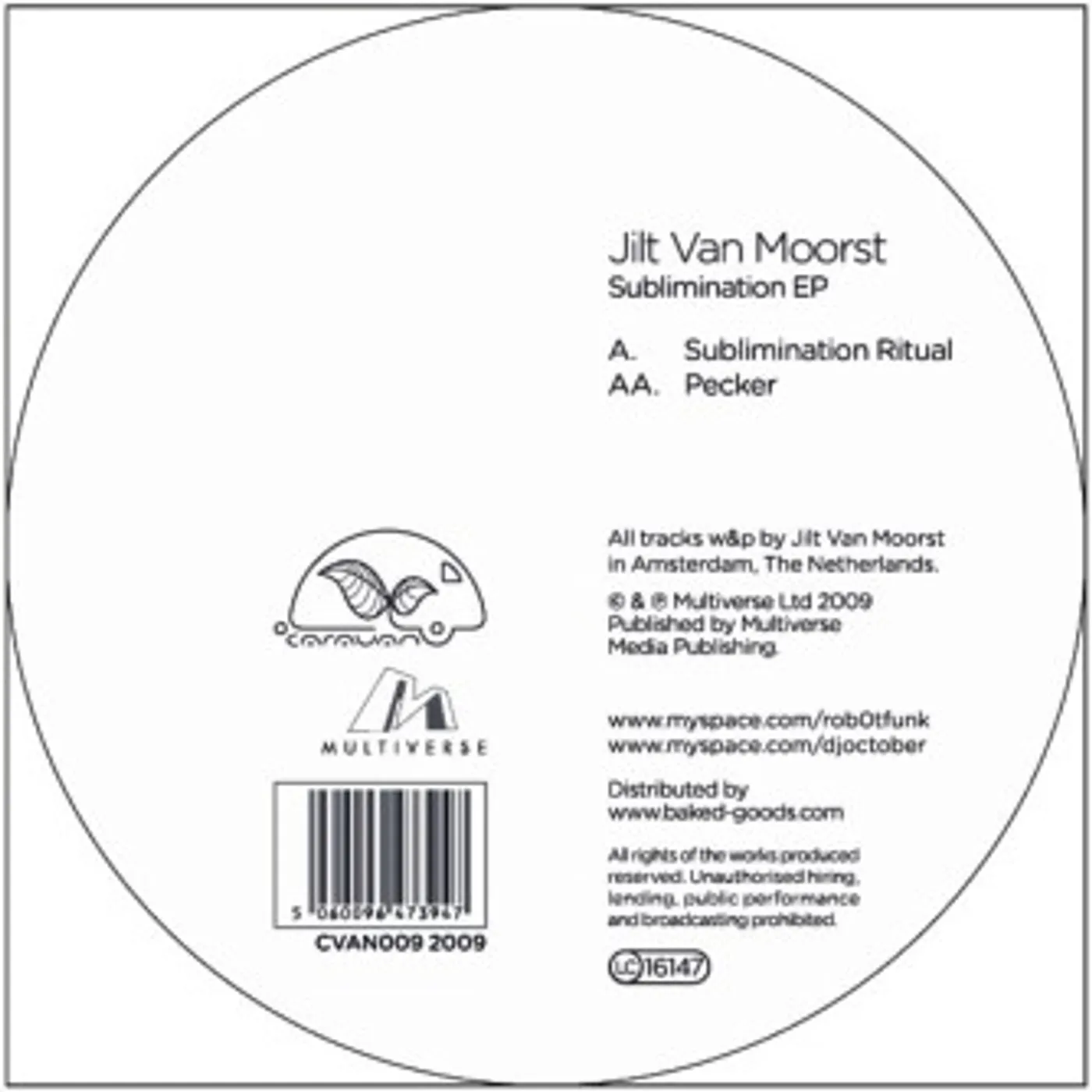 Jilt Van Moorst SUBLIMINATION Vinyl Record