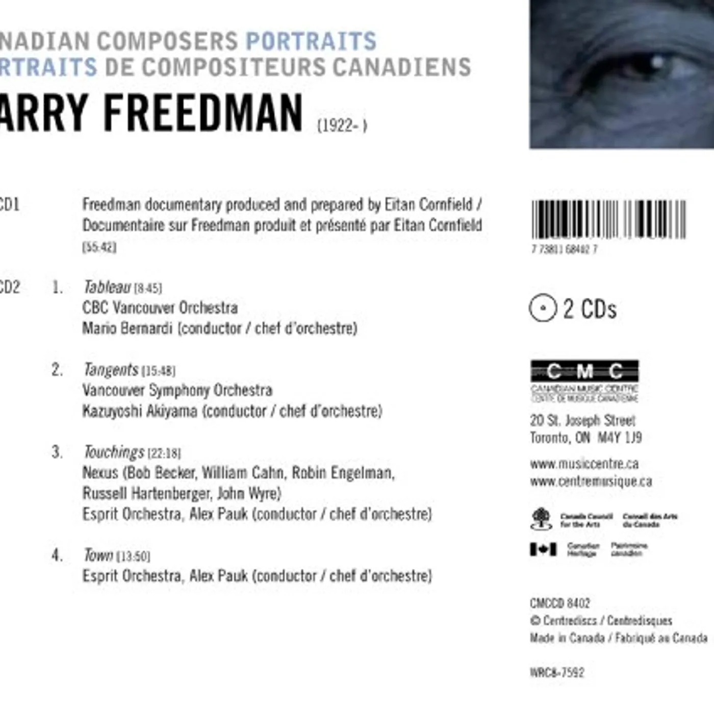 Harry Freedman PORTRAIT CD