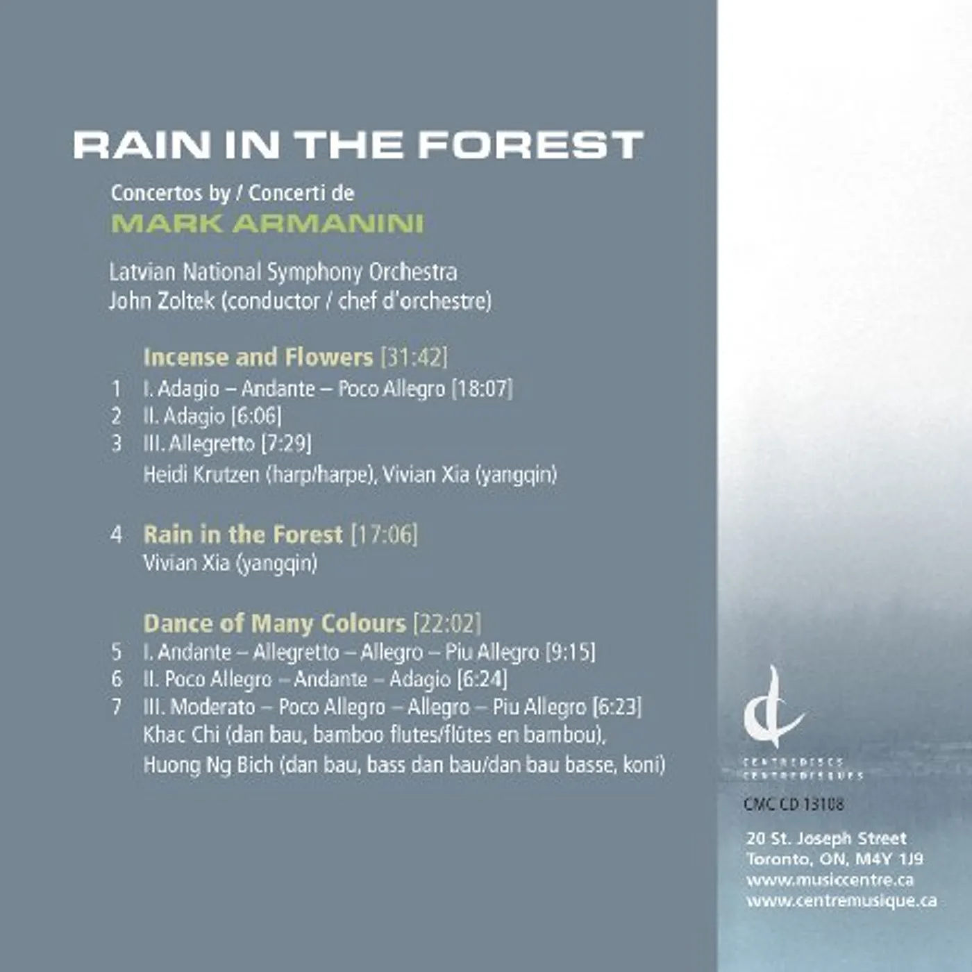 Mark Armanini RAIN IN THE FOREST CD