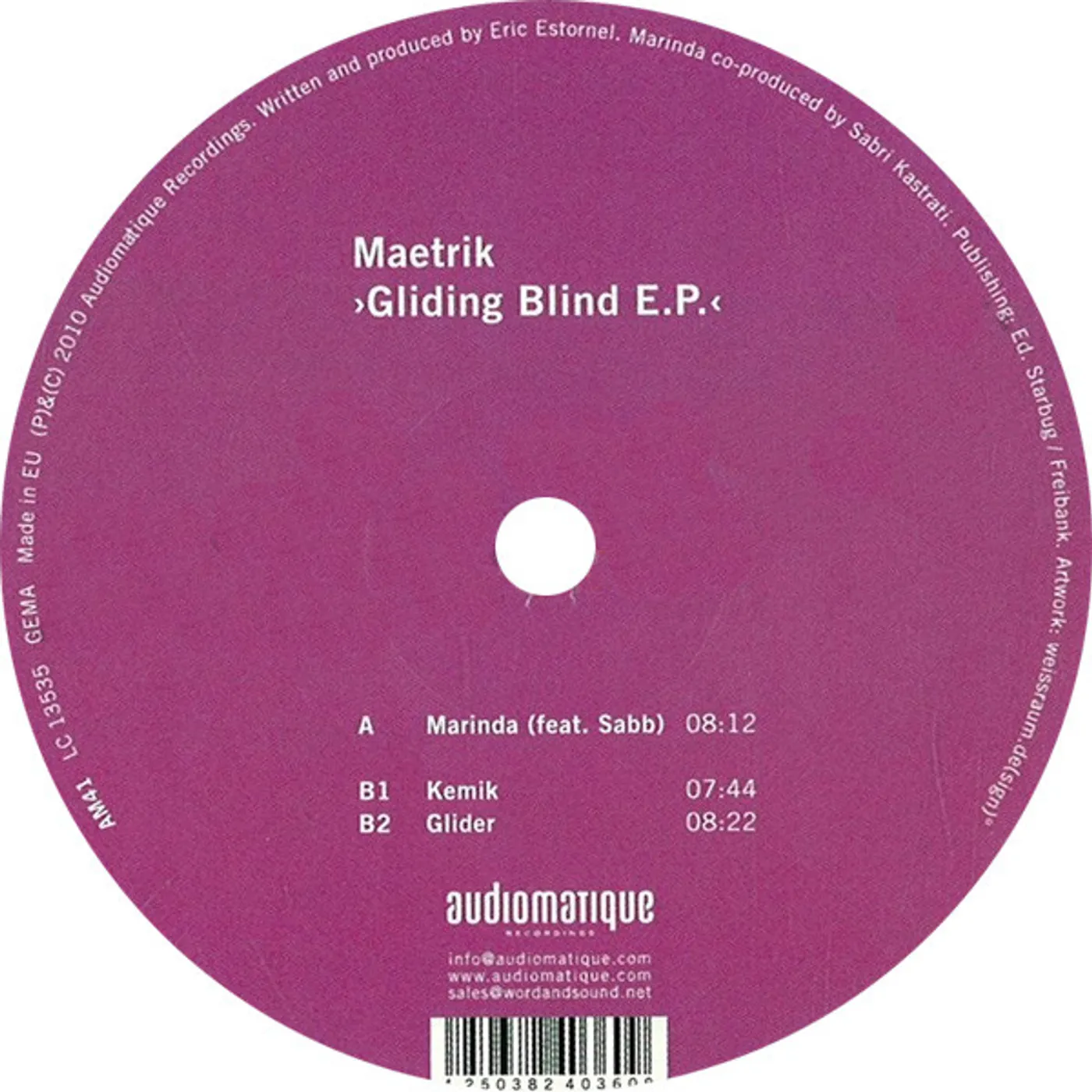Maetrik GLIDING BLIND EP Vinyl Record