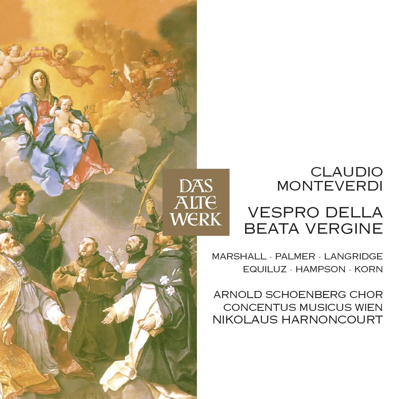 Nikolaus Harnoncourt MONTEVERDI VESPRO DELLA BEATA VERGINE CD
