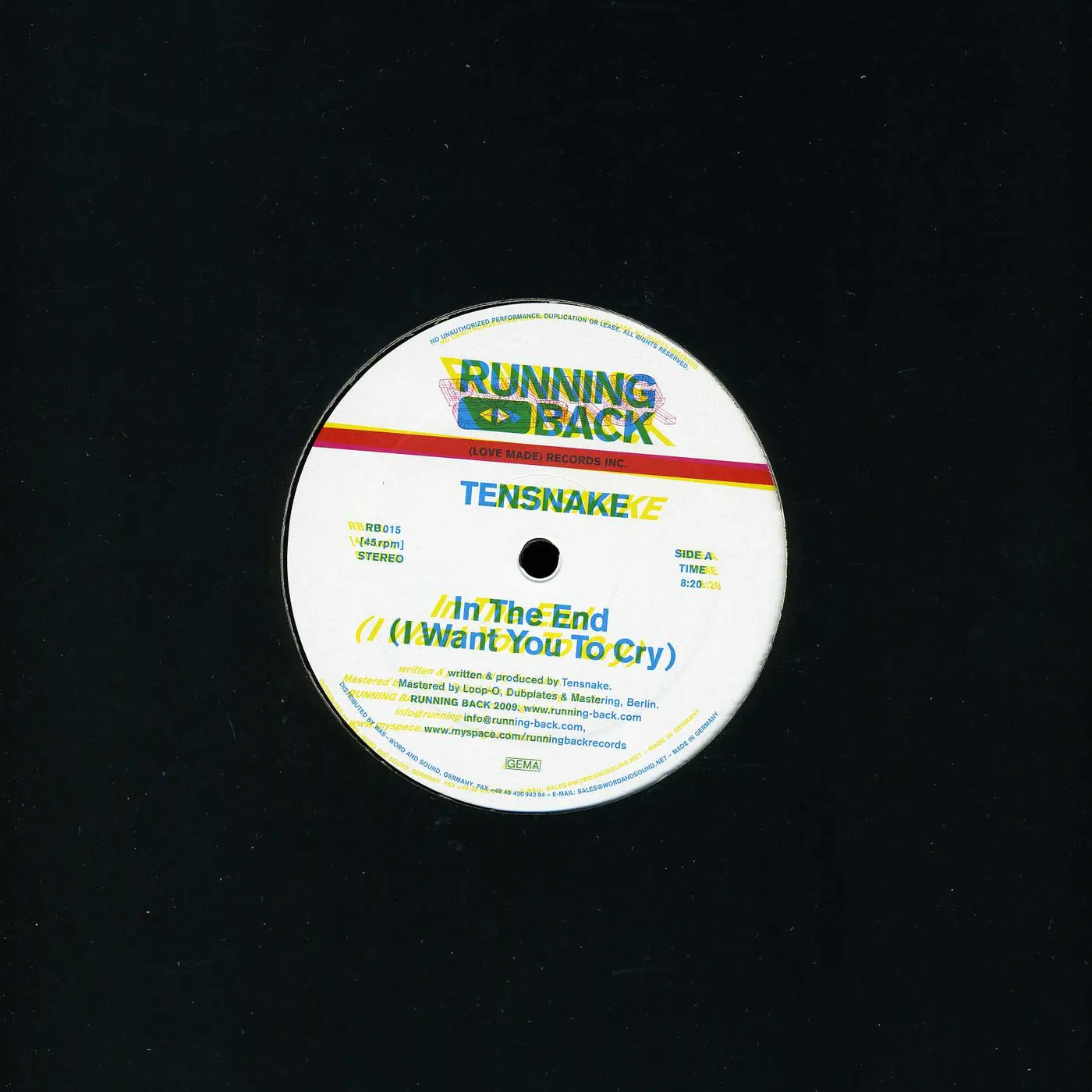 Tensnake In The End (I Want You to Cry) Vinyl Record