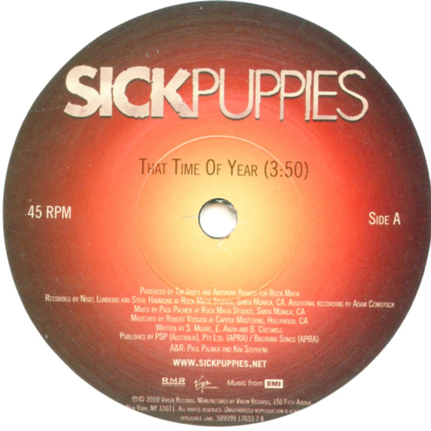 SICK PUPPIES THAT TIME OF YEAR / ODD ONE (ACOUSTIC) Vinyl Record