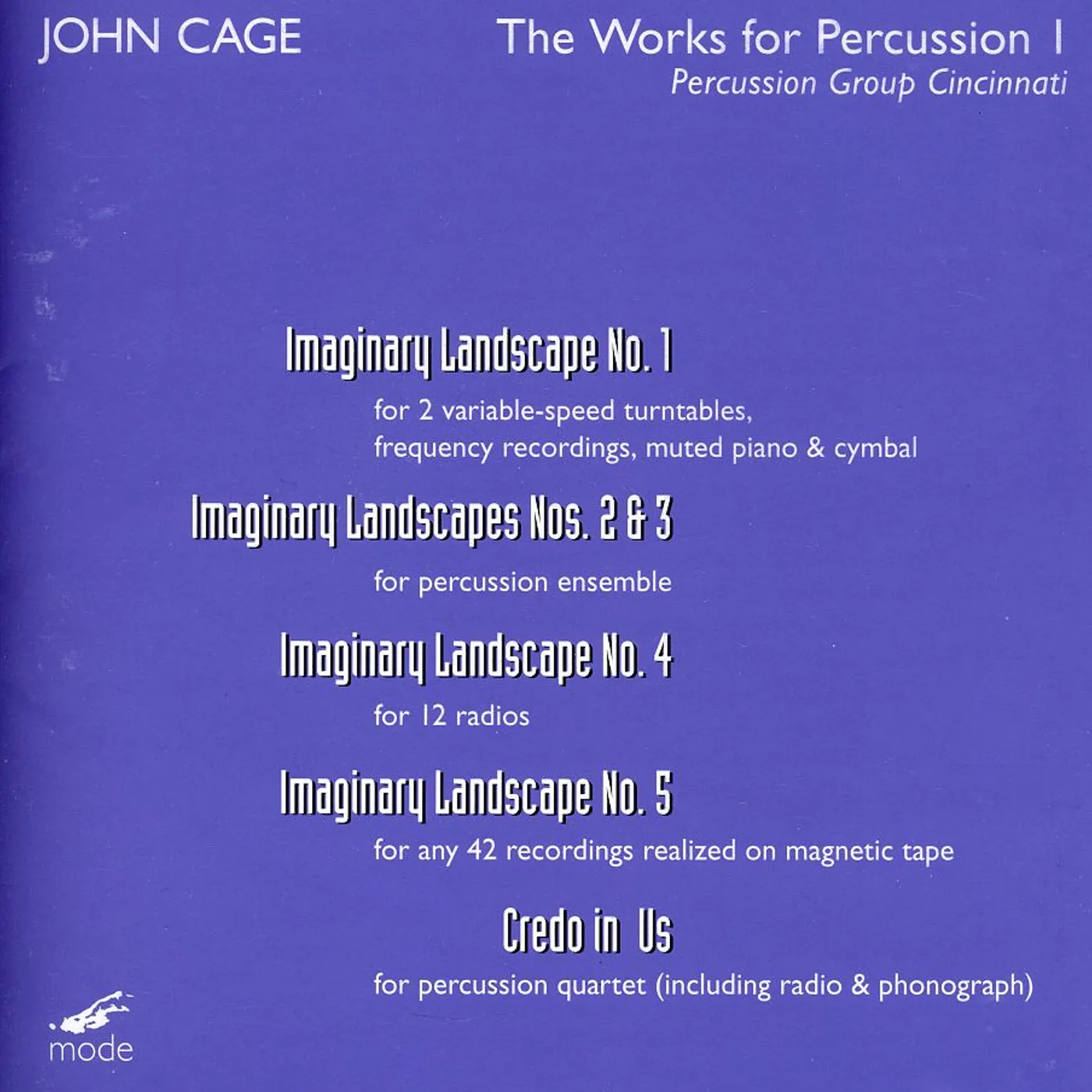 John Cage WORKS FOR PERCUSSION 1 DVD