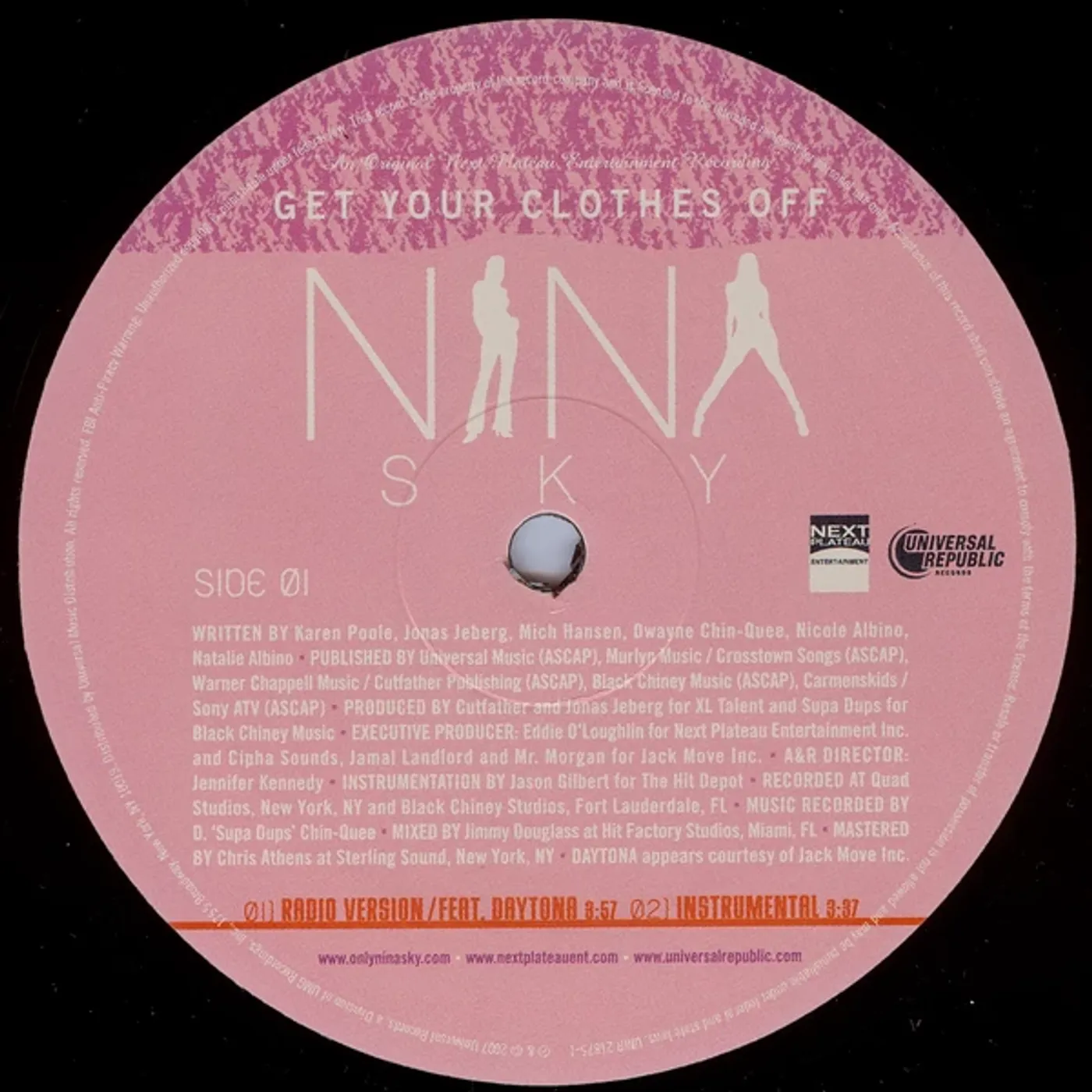 Nina Sky Get Your Clothes Off Vinyl Record