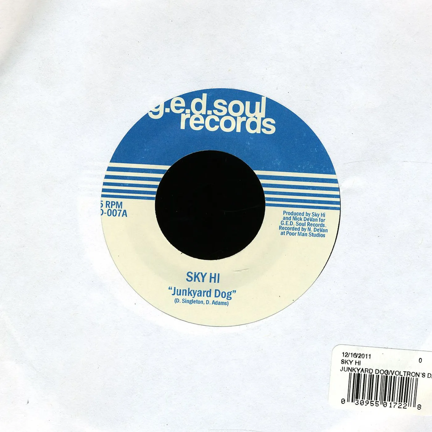 Sky Hi JUNKYARD DOG / VOLTRON'S DANCE PARTY Vinyl Record