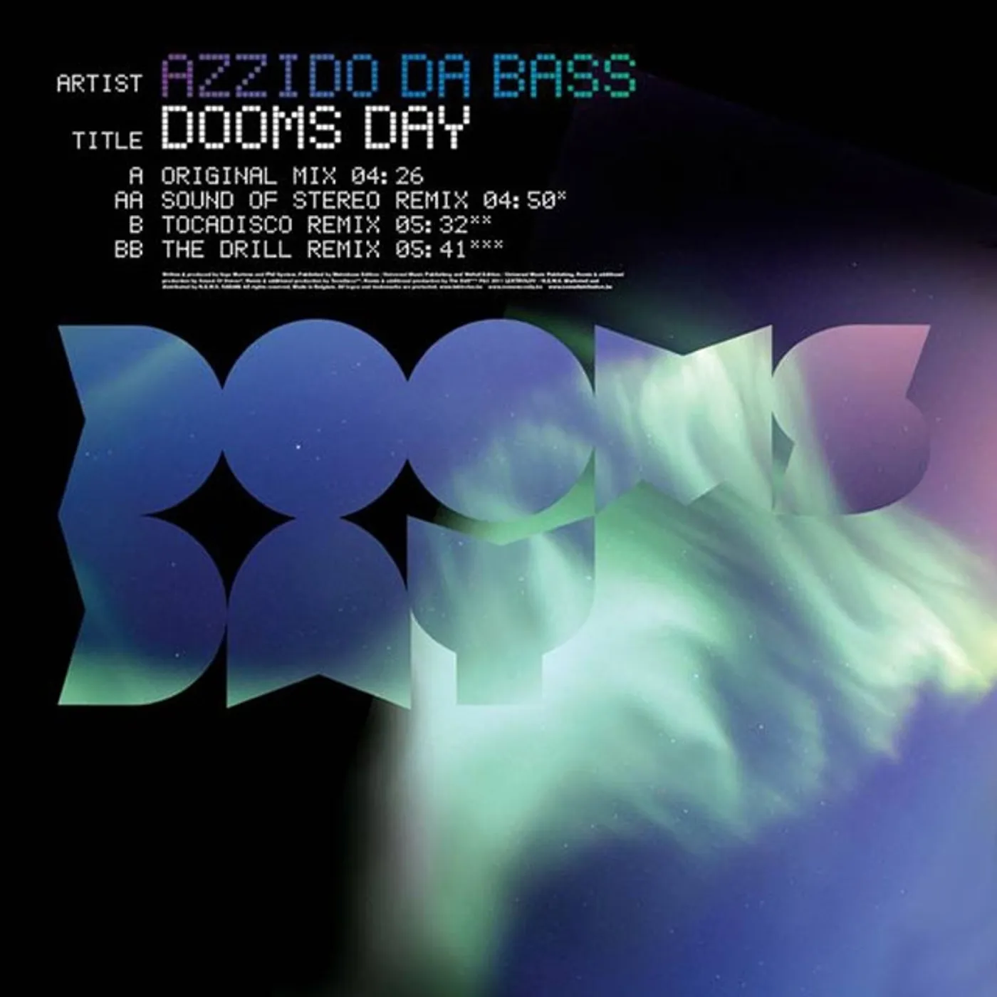 Azzido Da Bass Dooms Day Vinyl Record