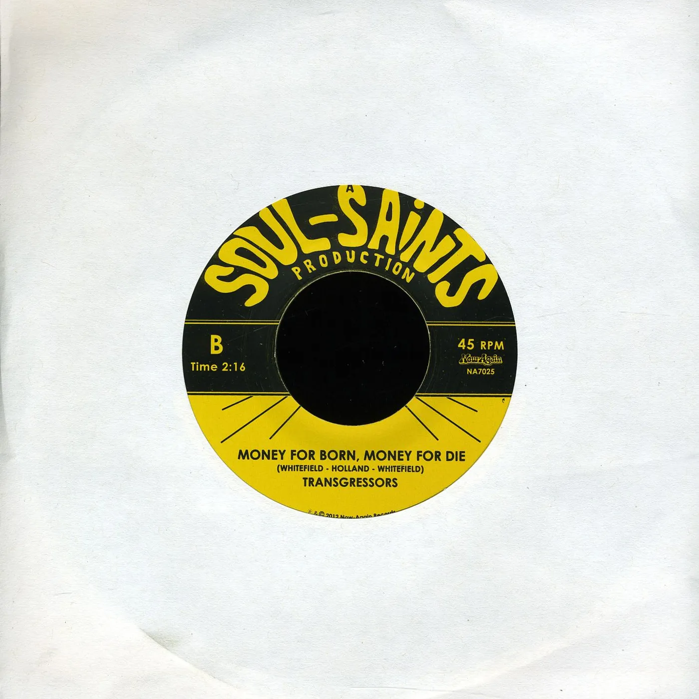The Transgressors WILL POWER / MONEY FOR BORN MONEY FOR DIE Vinyl Record