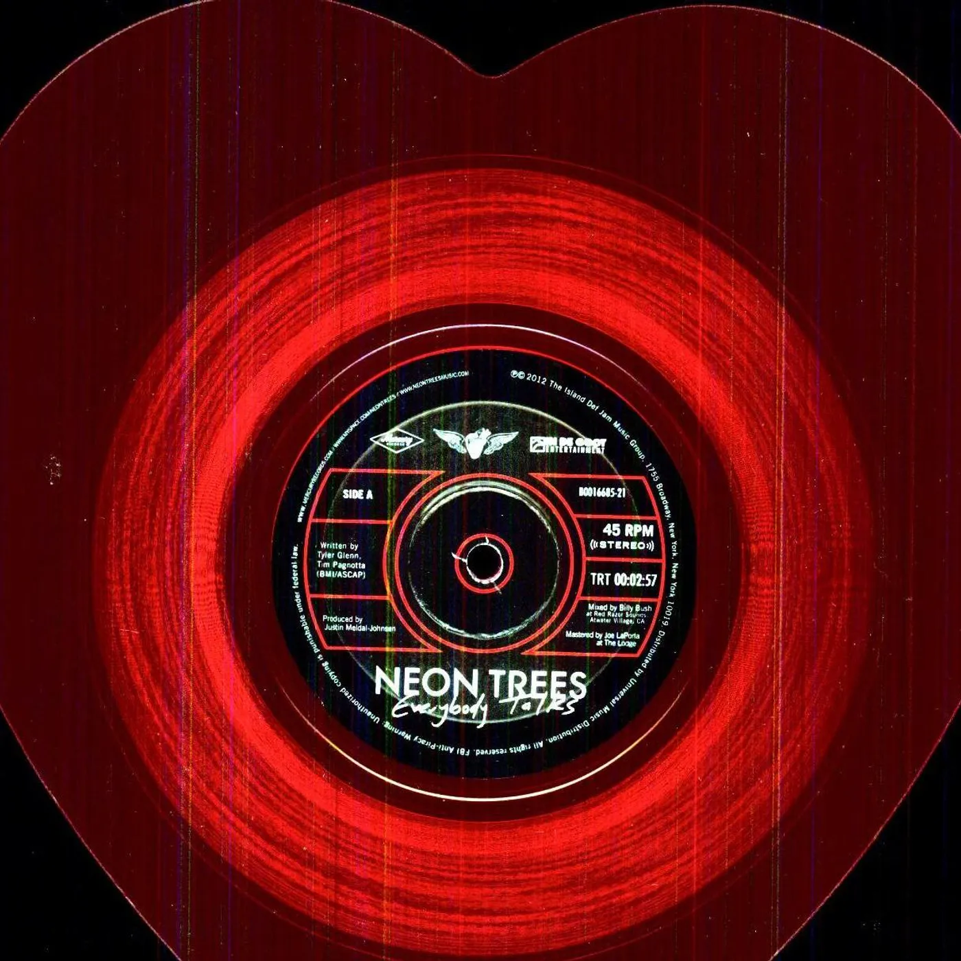 Neon Trees EVERYBODY TALKS / LESSONS IN LOVE Vinyl Record