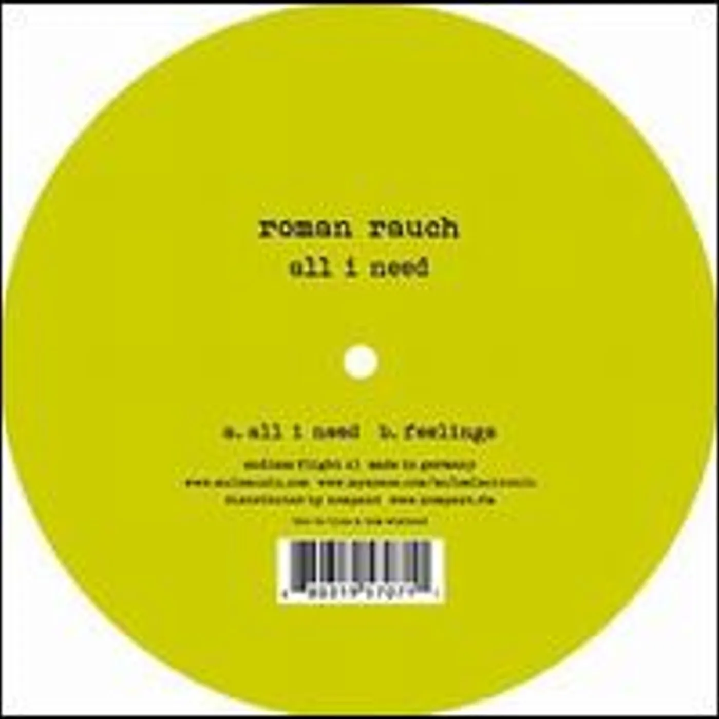Roman Rauch All I Need Vinyl Record