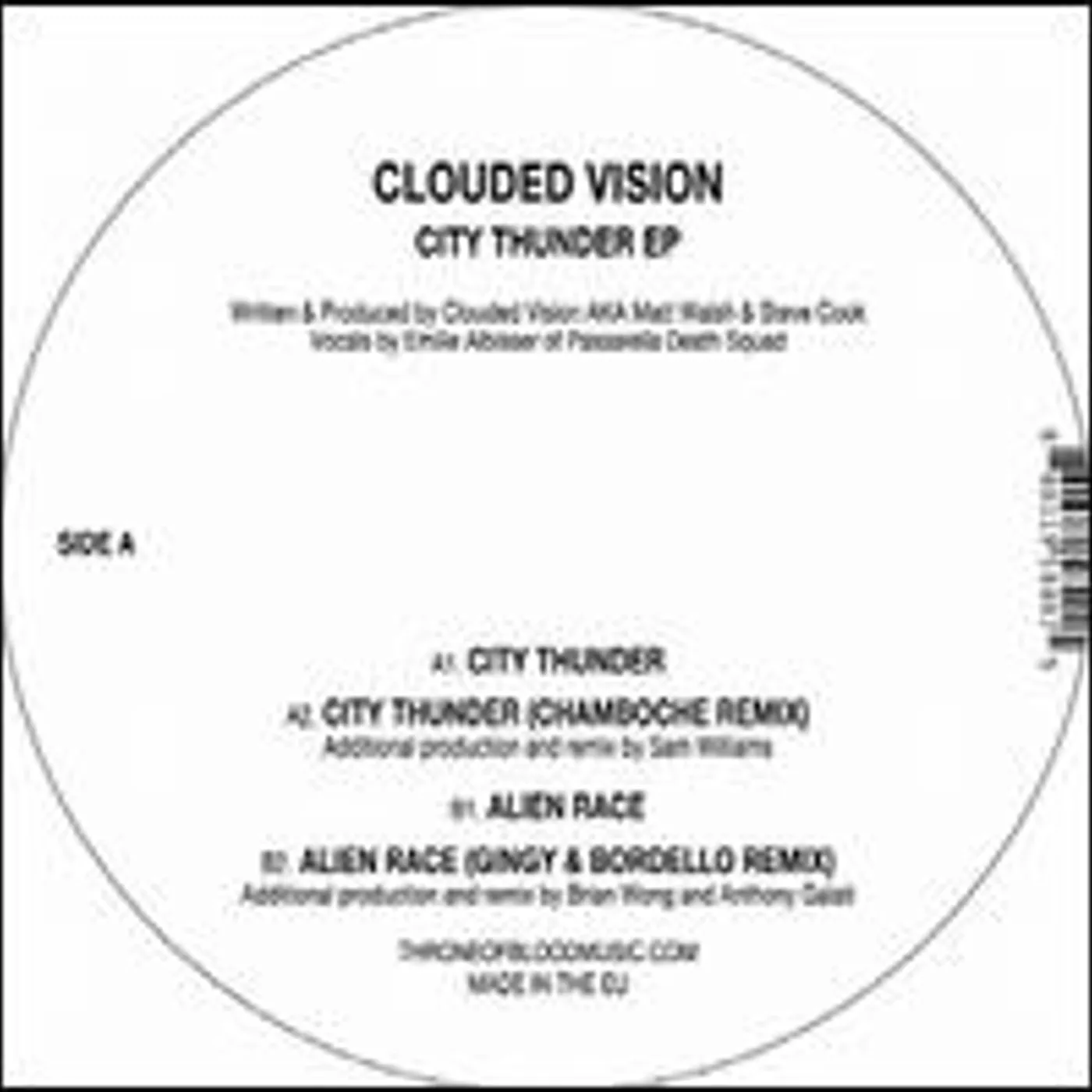 Clouded Vision CITY THUNDER Vinyl Record
