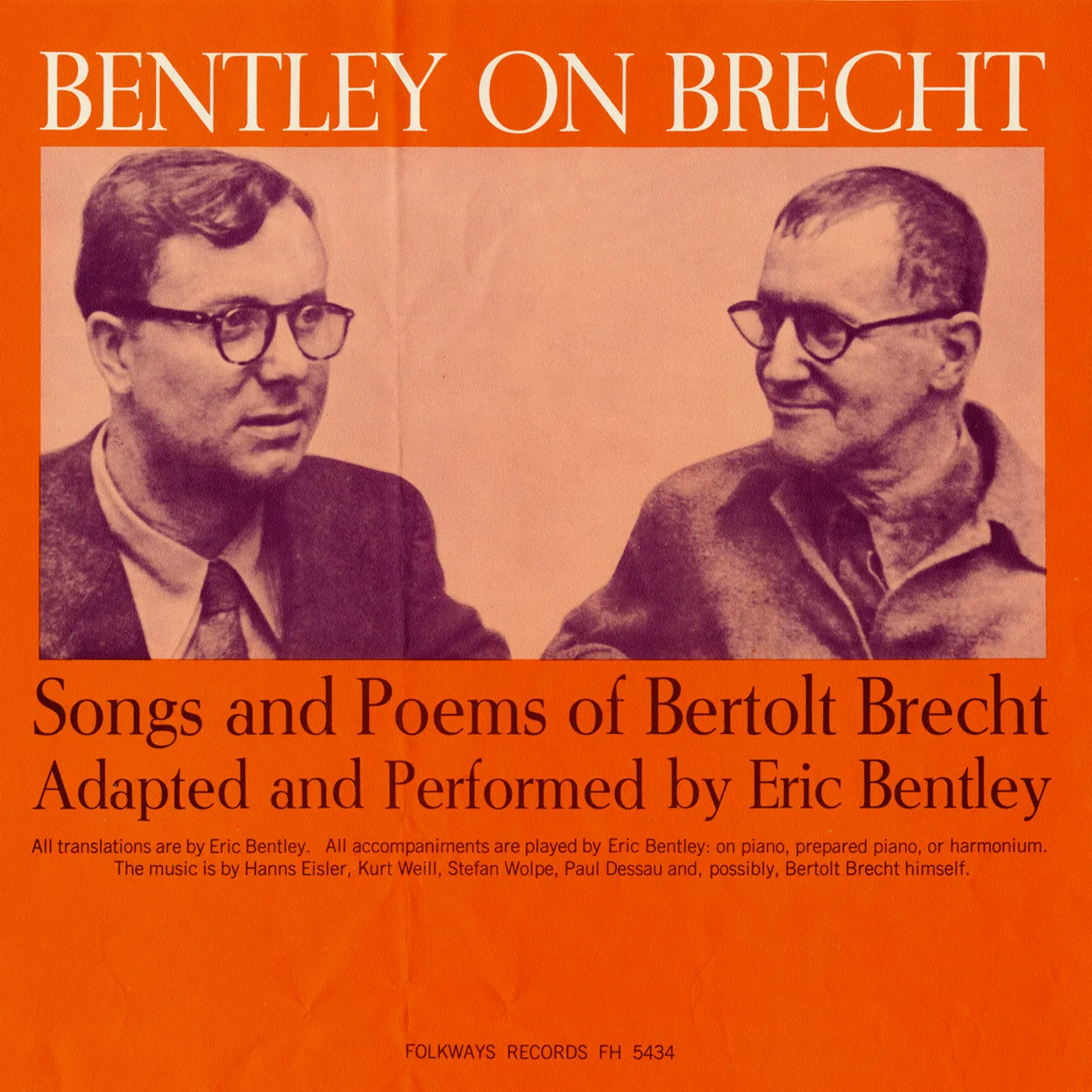 Eric Bentley BENTLEY ON BRECHT: SONGS & POEMS OF BERTOLT BRECHT CD