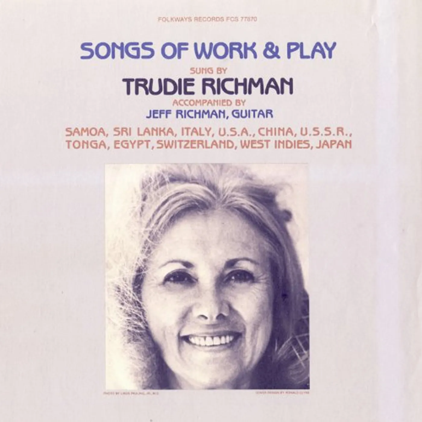 Trudie Richman SONGS OF WORK AND PLAY CD