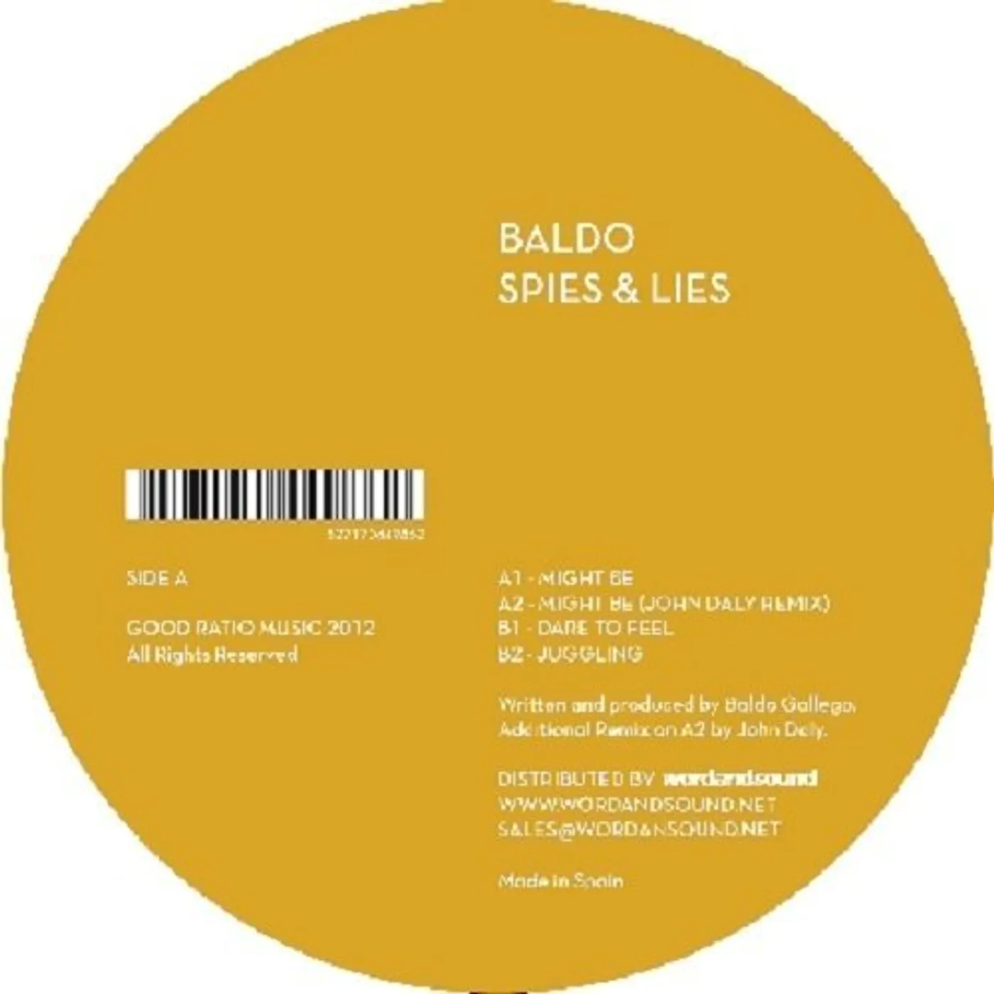 Baldo Spies & Lies Vinyl Record