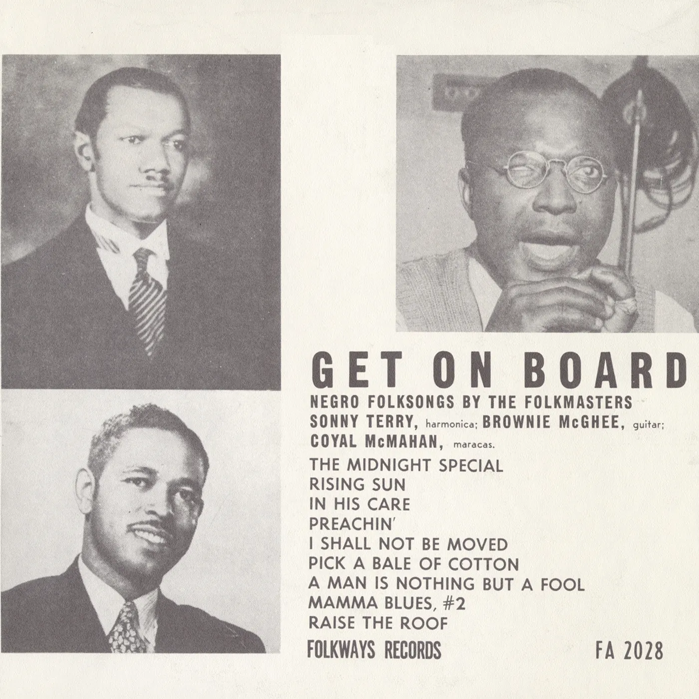 Sonny Terry and Brownie McGhee GET ON BOARD: NEGRO FOLKSONGS BY THE FOLKMASTERS CD