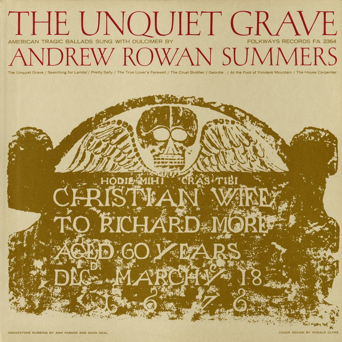 Andrew Rowan Summers UNQUIET GRAVE AND OTHER AMERICAN TRAGIC BALLADS CD