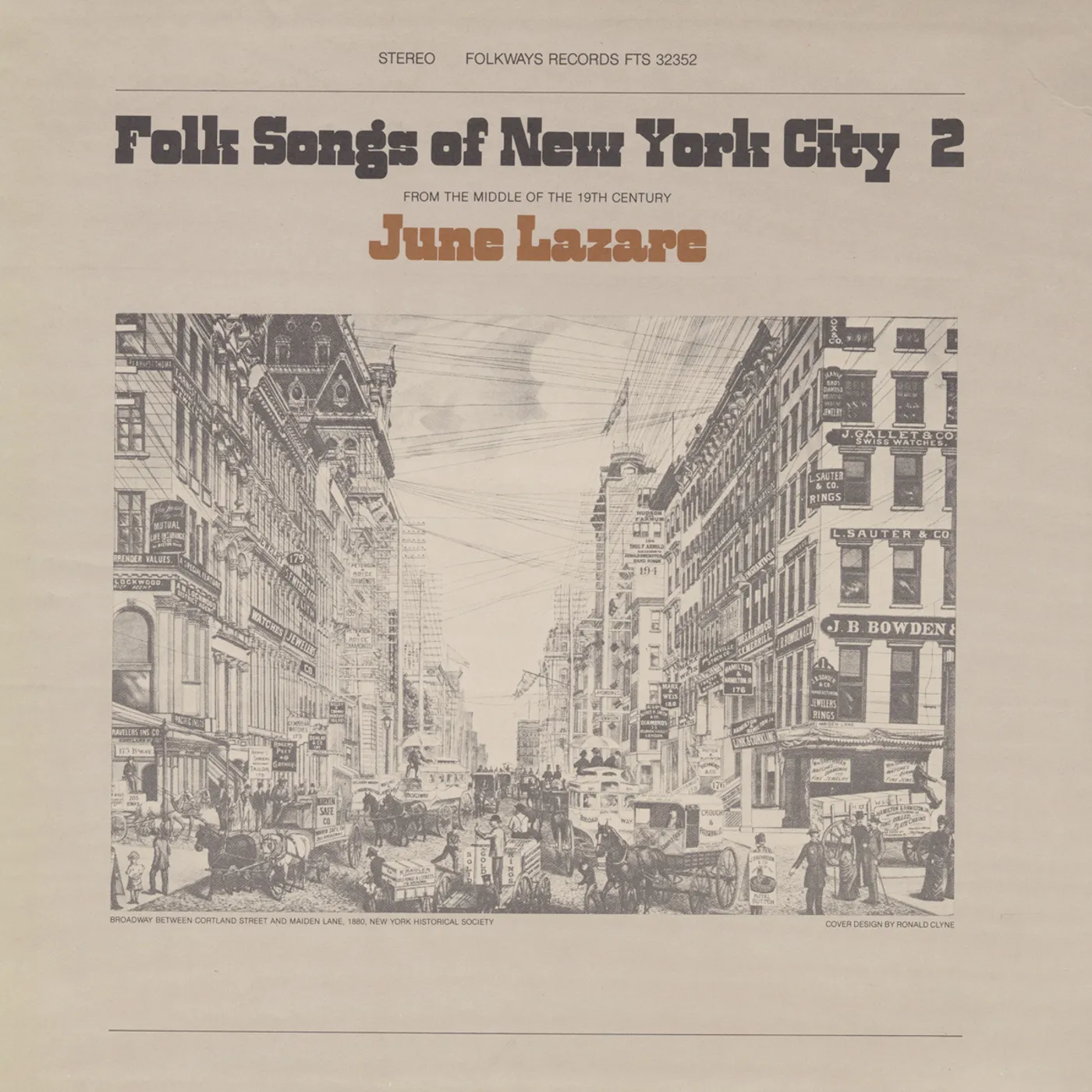 June Lazare FOLK SONGS OF NEW YORK CITY VOL. 2 CD