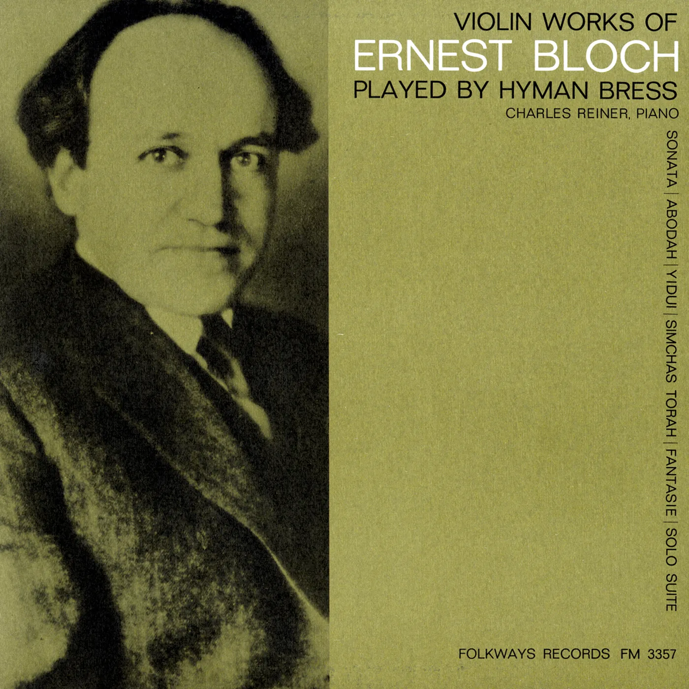 Hyman Bress VIOLIN WORKS OF ERNEST BLOCH CD