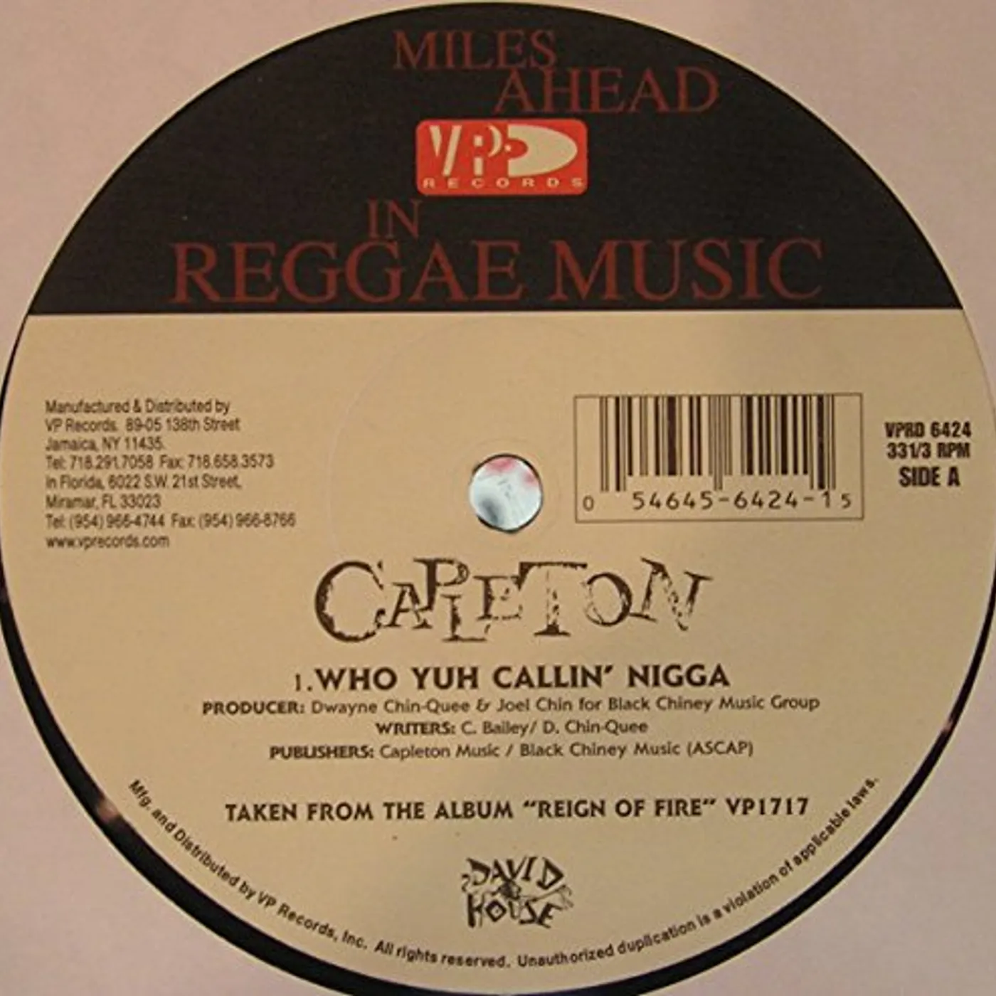 Capleton WHO YUH CALLIN Vinyl Record