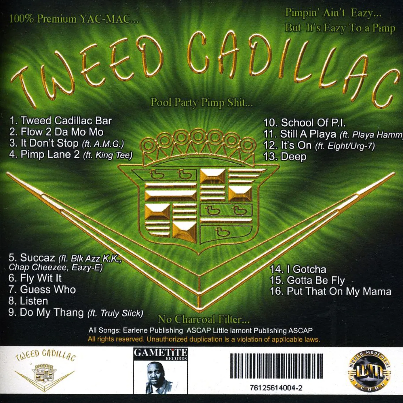 Tweed Cadillac TOAST 2 THA FOOLS CD