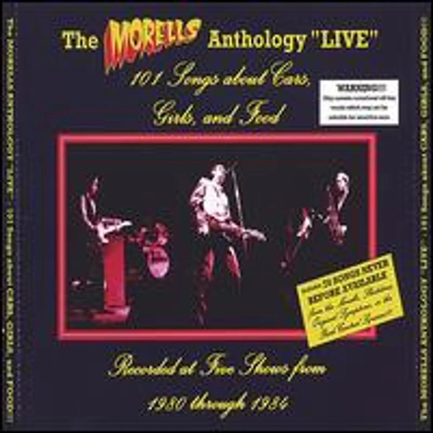 The Morells ANTHOLOGY LIVE: 101 SONGS ABOUT CARS GIRLS & FOOD CD