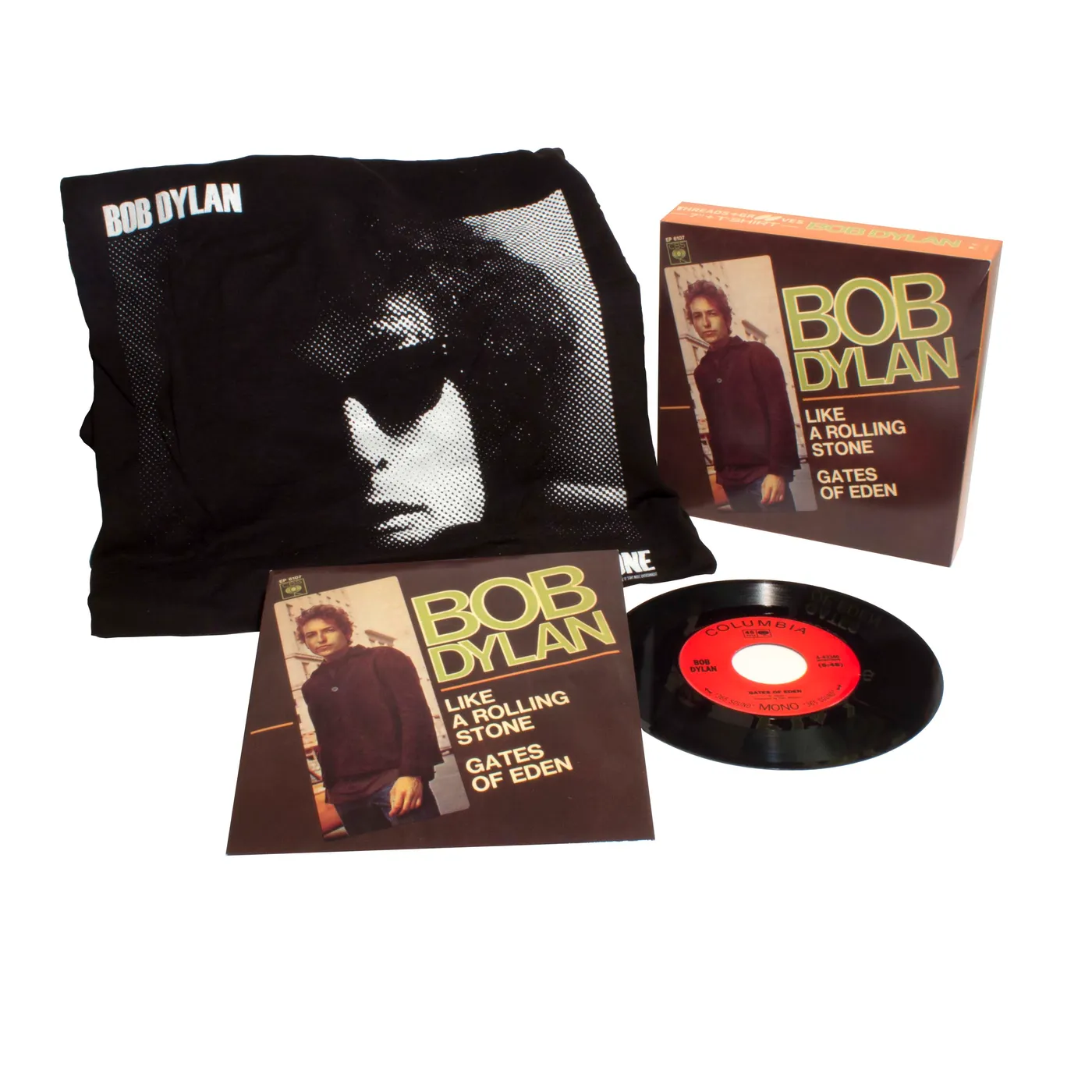Bob Dylan LIKE A ROLLING STONE / GATES OF EDEN (WTSH) Vinyl Record - Shirt Included
