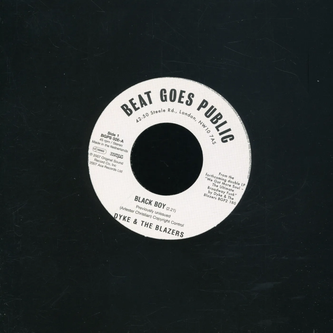 Dyke & The Blazers BLACK BOY / LET A WOMAN BE A WOMAN LET A MAN BE Vinyl Record