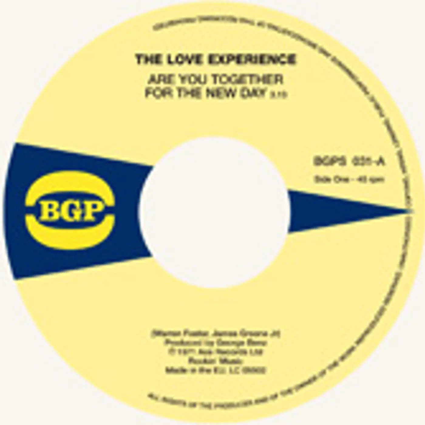 The Love Experience ARE YOU TOGETHER FOR THE NEW DAY / MOVING WOMAN Vinyl Record