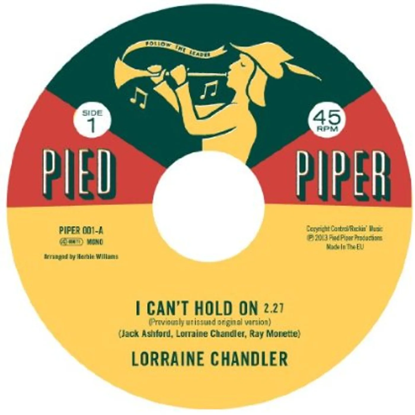 Lorraine / Hesitations Chandler I Can't Hold On / I'm Not Built That Way Vinyl Record