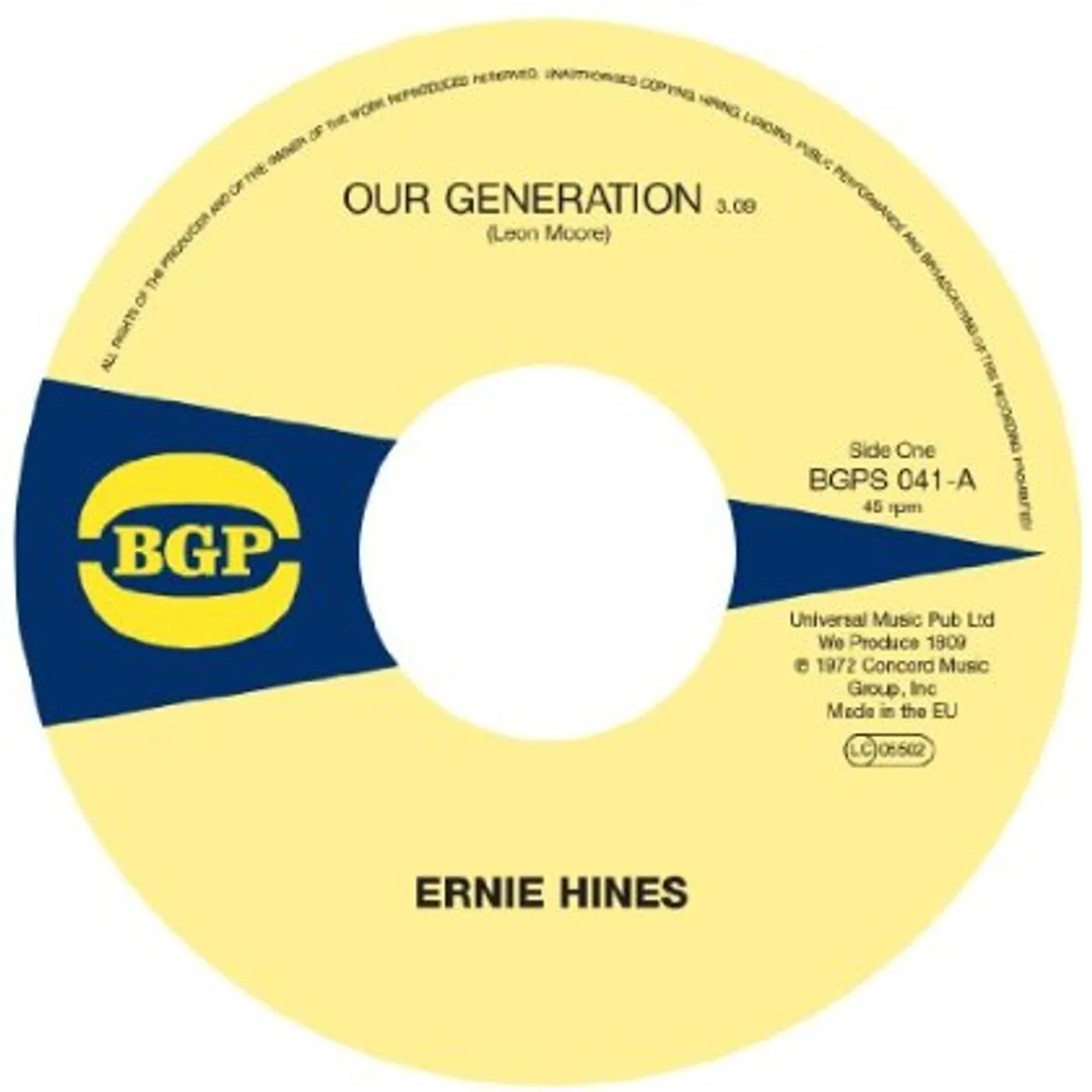 Ernie / The Blackbyrds Hines OUR GENERATION / ROCK CREEK PARK Vinyl Record