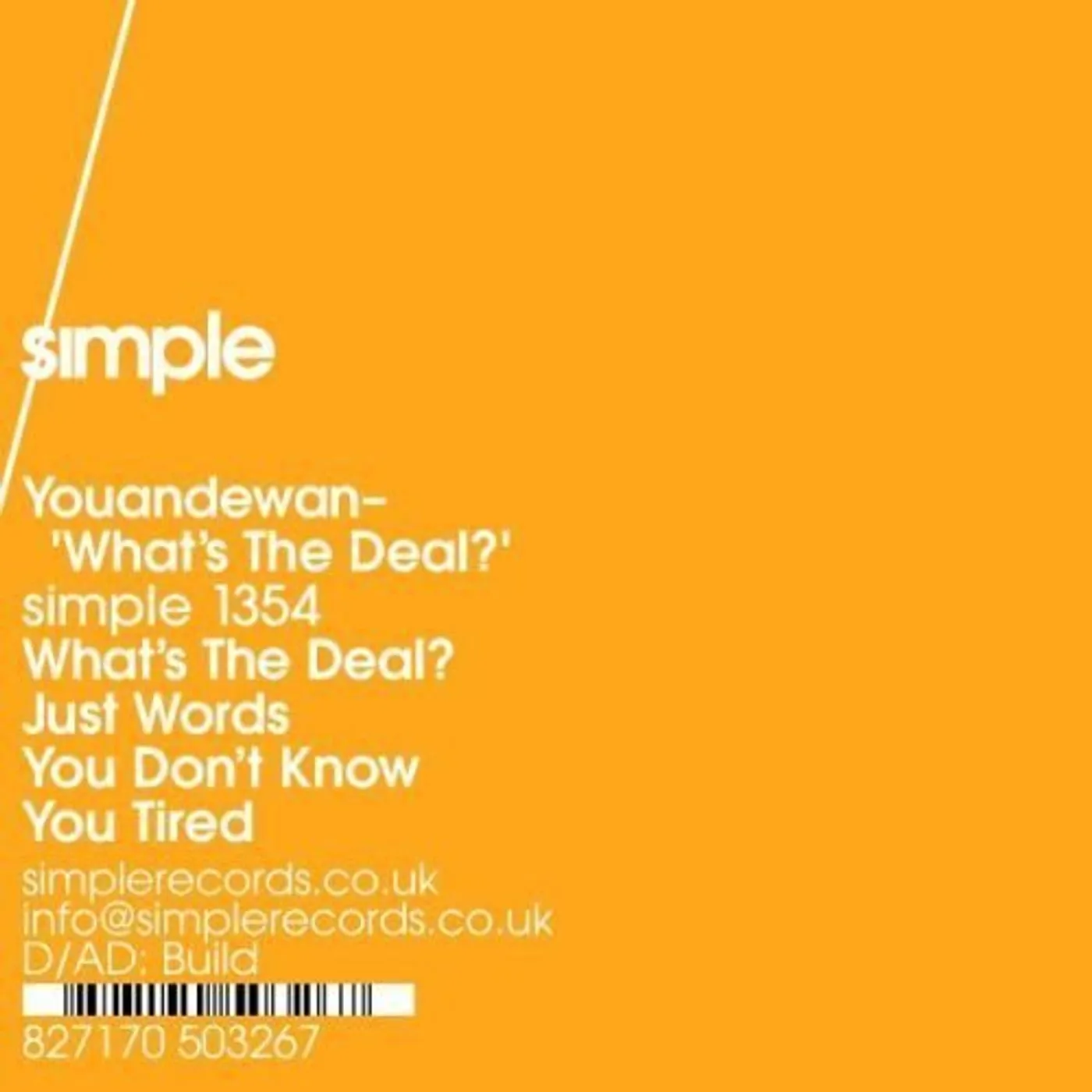 Youandewan WHAT'S THE DEAL Vinyl Record