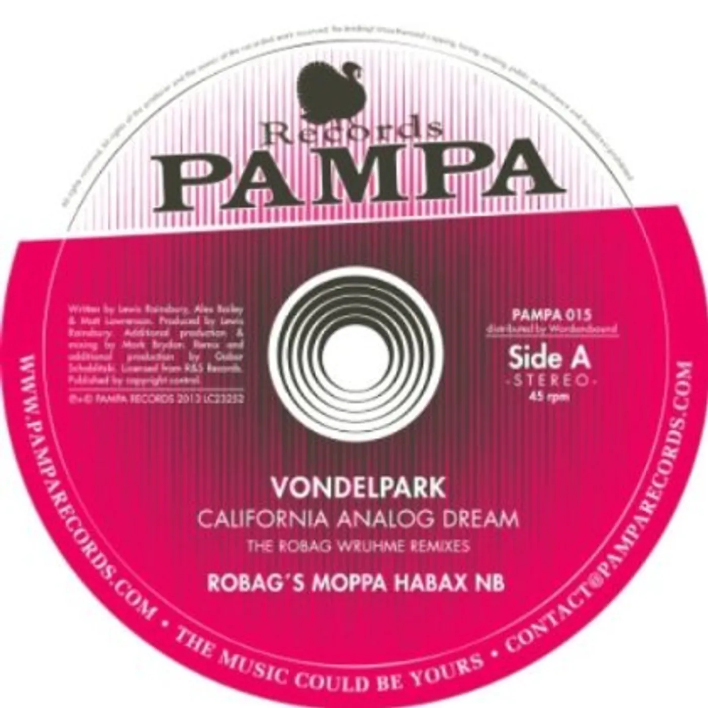 Vondelpark CALIFORNIA ANALOG DREAM: THE ROBAG WRUHME REMIXES Vinyl Record
