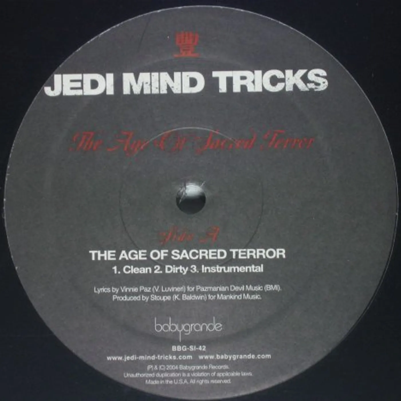 Jedi Mind Tricks AGE OF SACRED TERROR / SAVIORSELF Vinyl Record