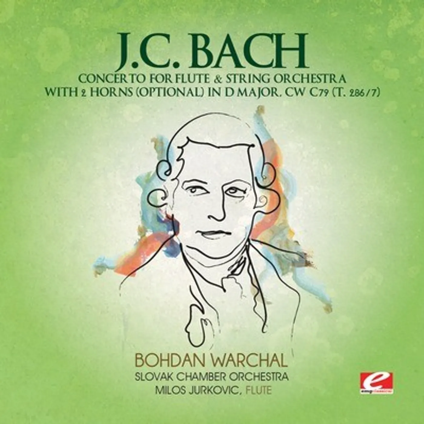 J.C. Bach CONCERTO FLUTE & STRING ORCHESTRA 2 HORNS CD