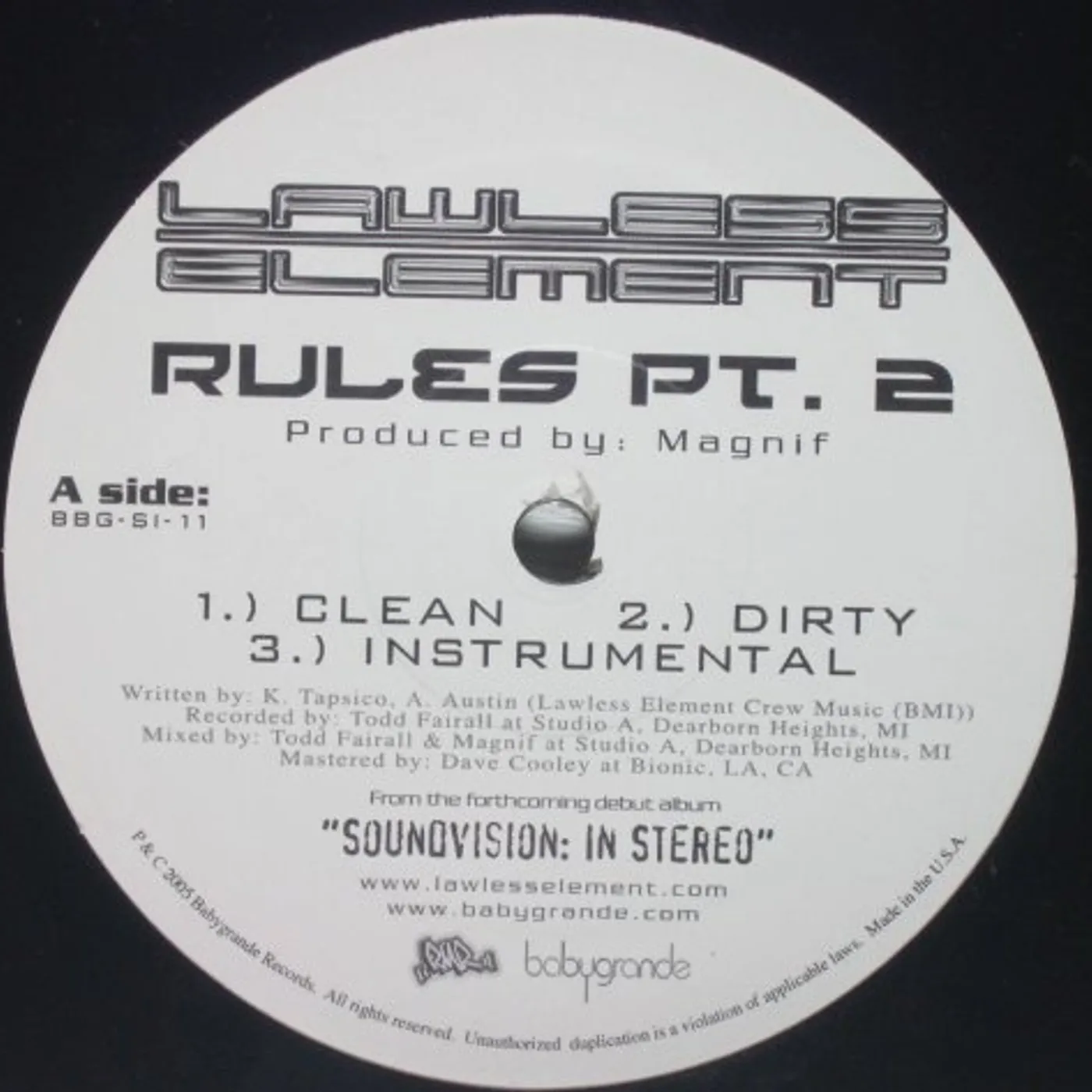 Lawless Element RULES 2 / LOVE Vinyl Record