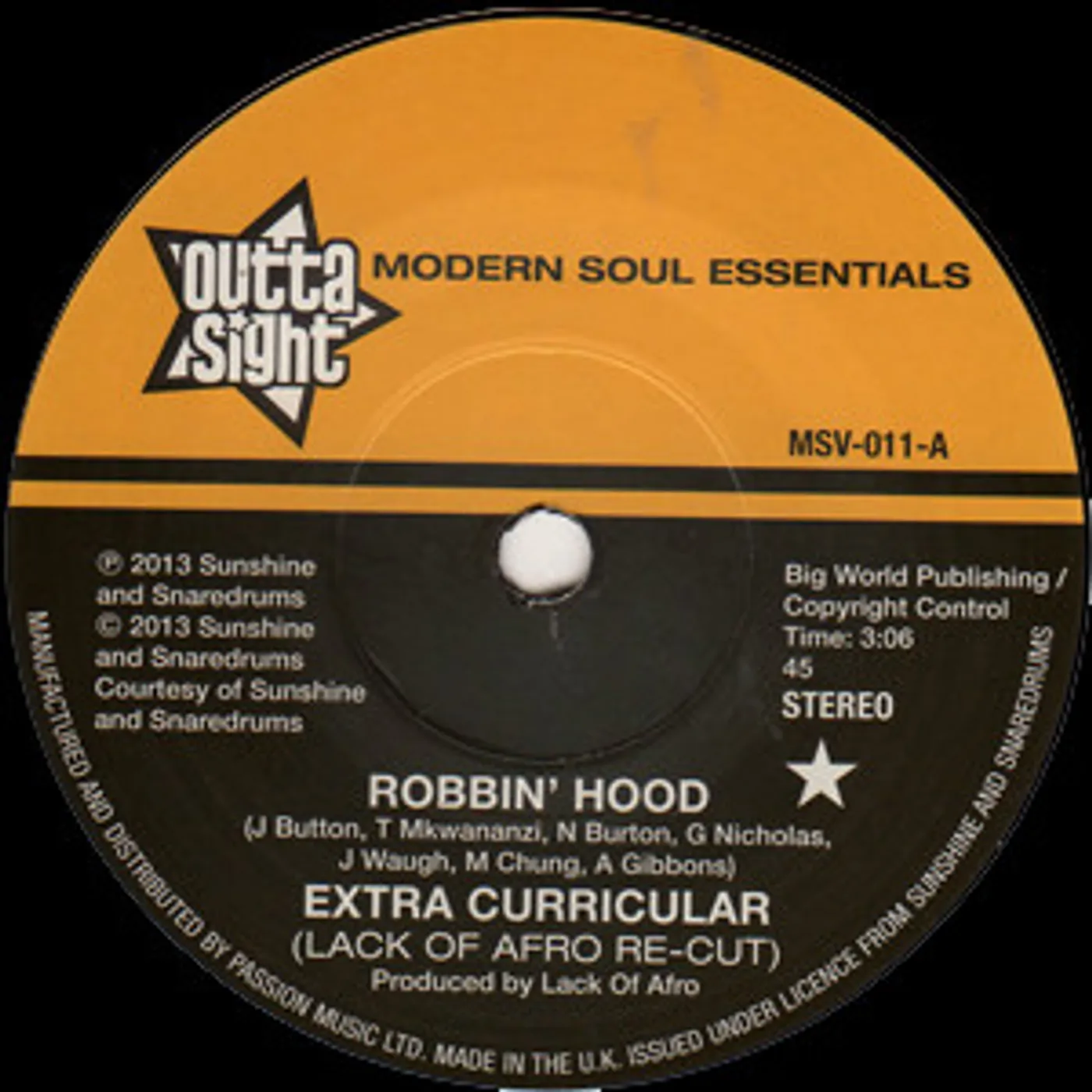 Extra Curricular ROBBIN HOOD Vinyl Record