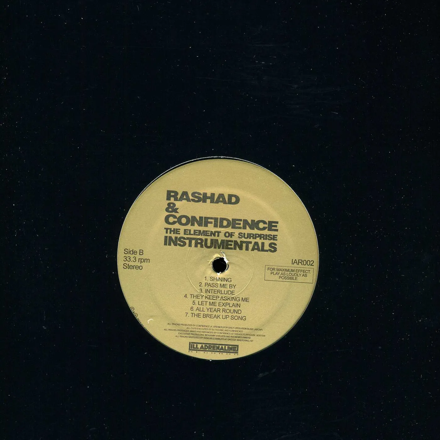 Rashad & Confidence ELEMENT OF SURPRISE (INSTRUMENTALS) Vinyl Record