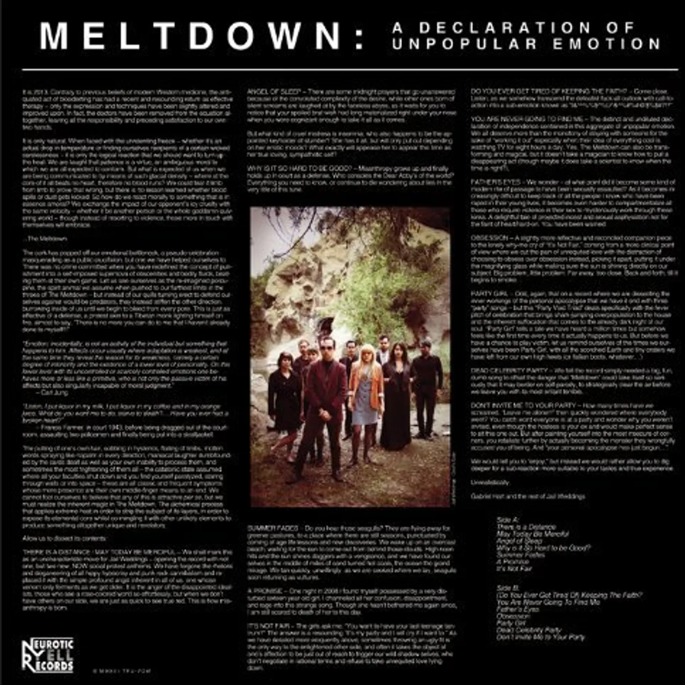 Jail Weddings MELTDOWN / DECLARATION OF UNPOPULAR EMOTION Vinyl Record