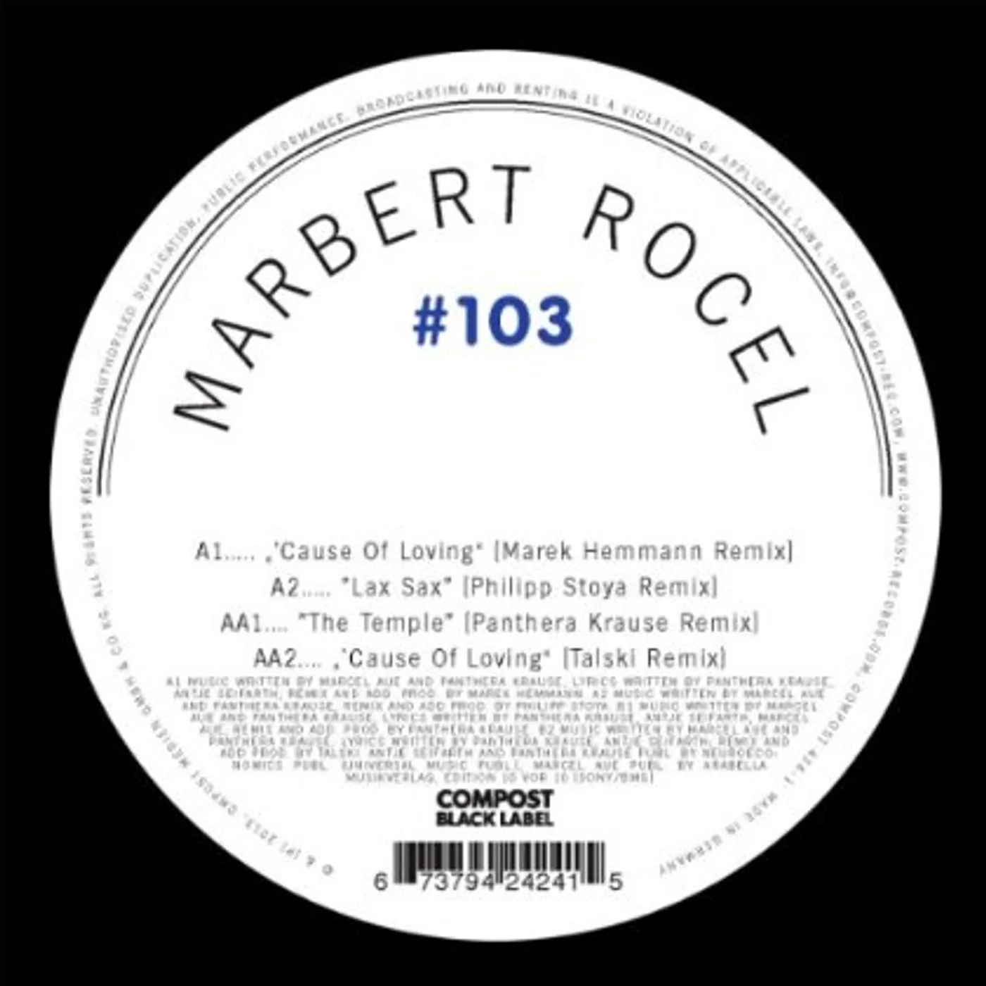 Marbert Rocel COMPOST BLACK LABEL 103 Vinyl Record